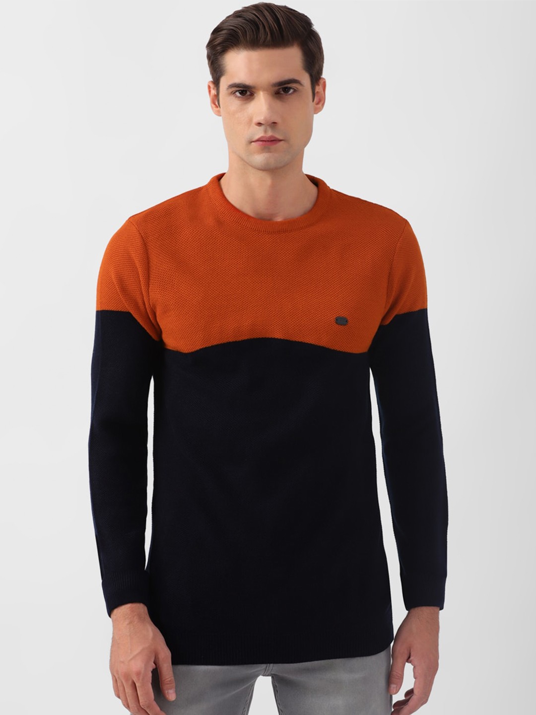 

Peter England Casuals Colourblocked Acrylic Pullover, Navy blue