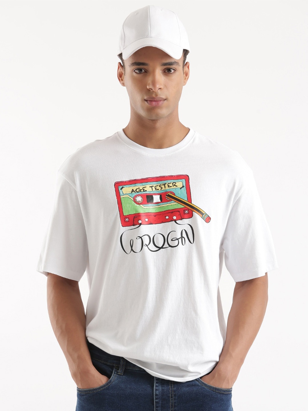 

WROGN Graphic Printed Slim Fit Cotton T-shirt, White