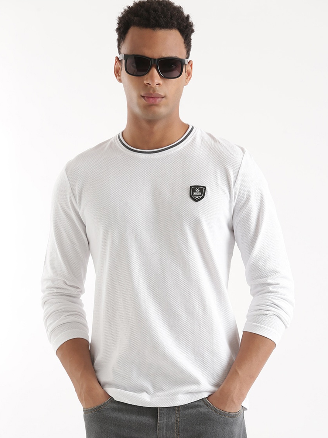 

WROGN Round Neck Cotton Slim Fit T-shirt, White