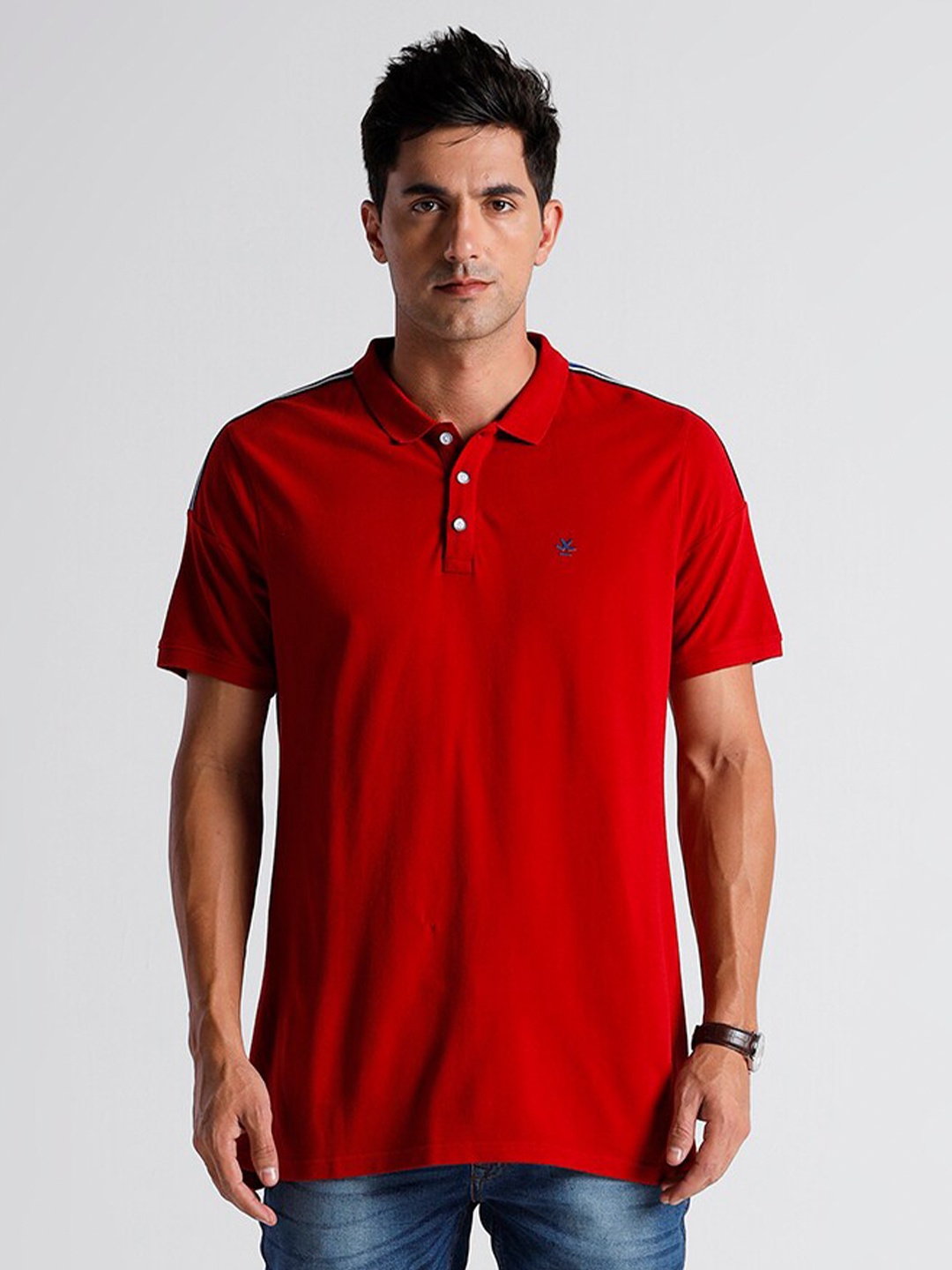 

WROGN Polo Collar Slim Fit Cotton T-shirt, Red