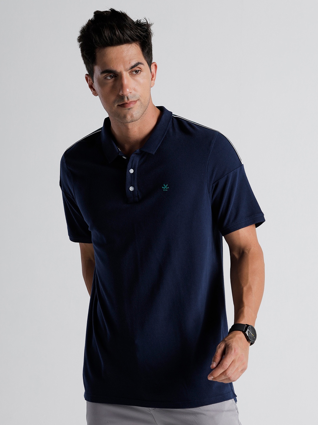 

WROGN Polo Collar Cotton Slim Fit T-shirt, Blue