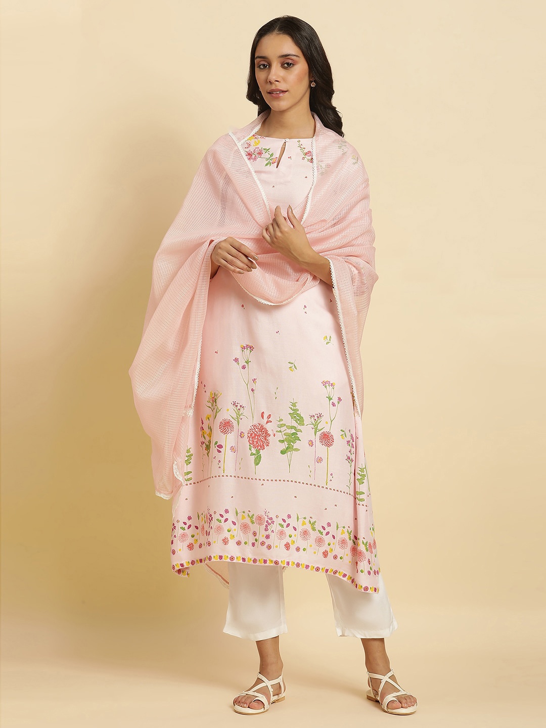 

W Solid Dupatta, Pink