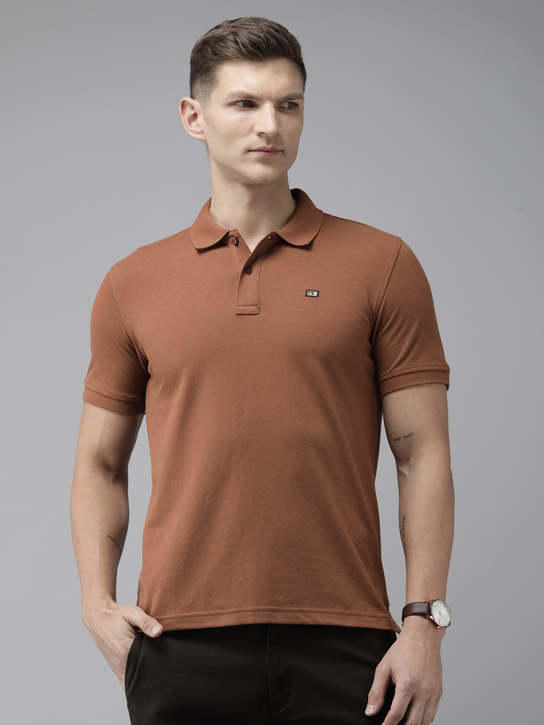 

Arrow Polo Collar T-shirt, Brown