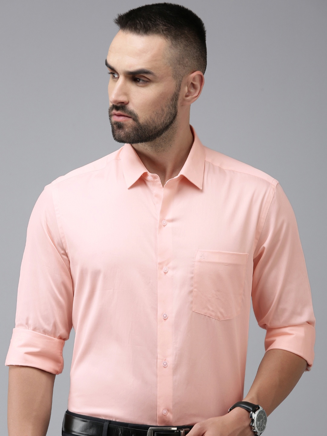 

Arrow Men Pure Cotton Original Slim Fit Formal Shirt, Peach