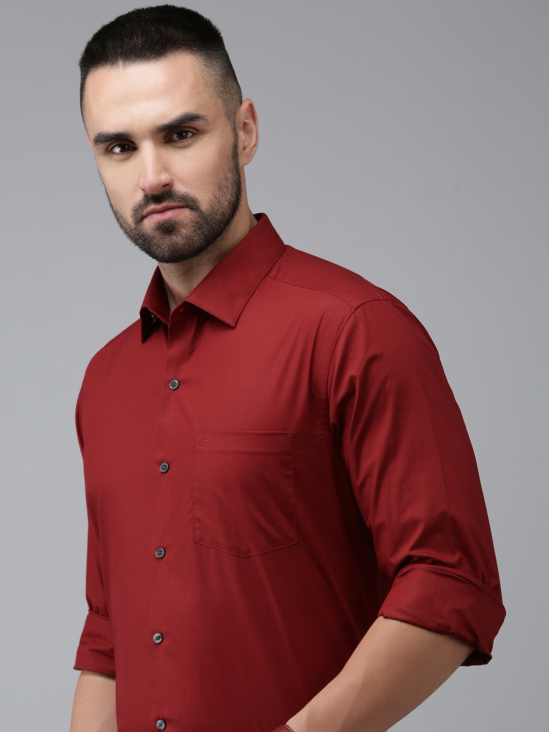 

Arrow Solid Manhattan Slim Fit Pure Cotton Formal Shirt, Red