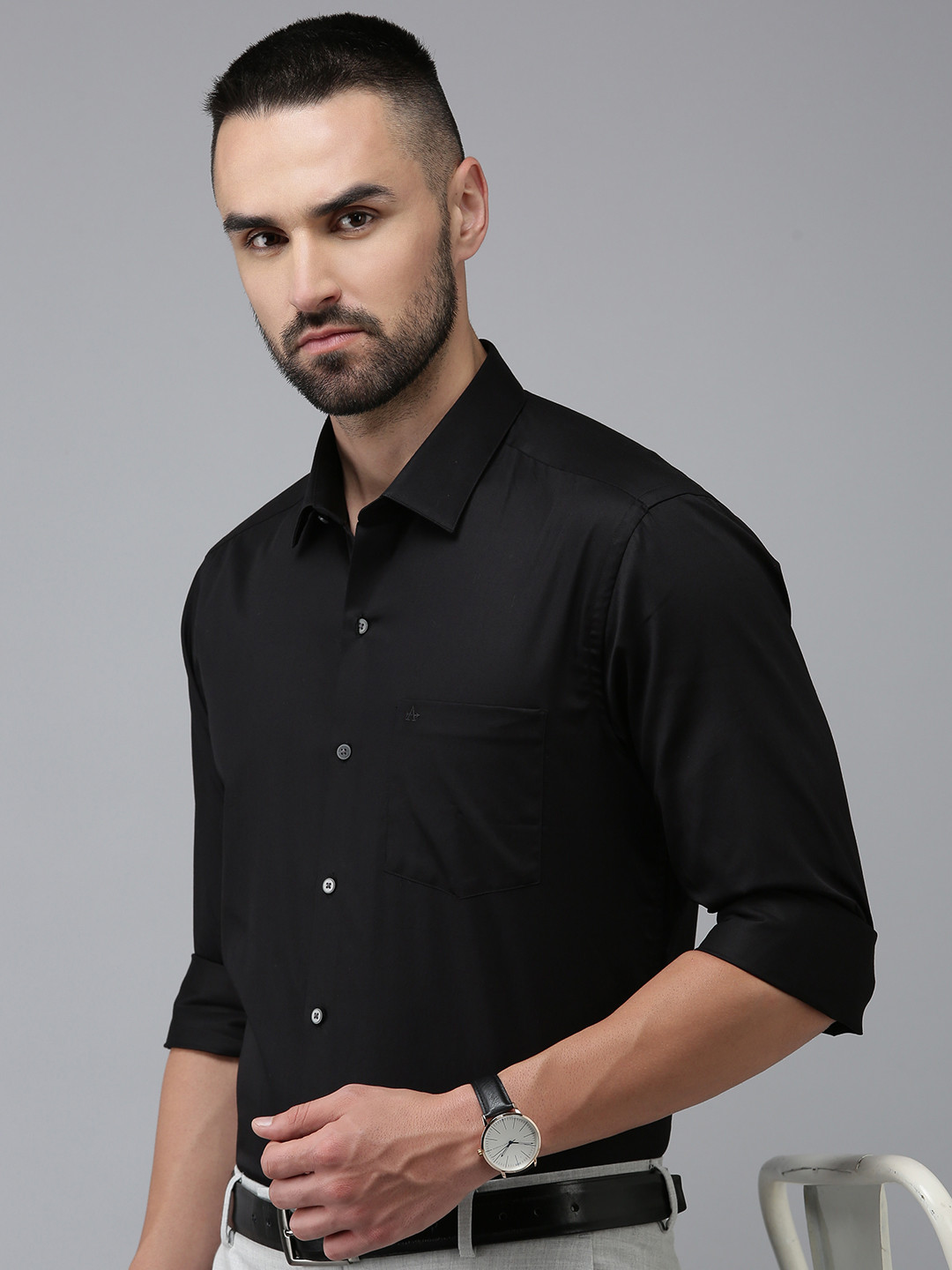 

Arrow Original Slim Fit Opaque Formal Shirt, Black