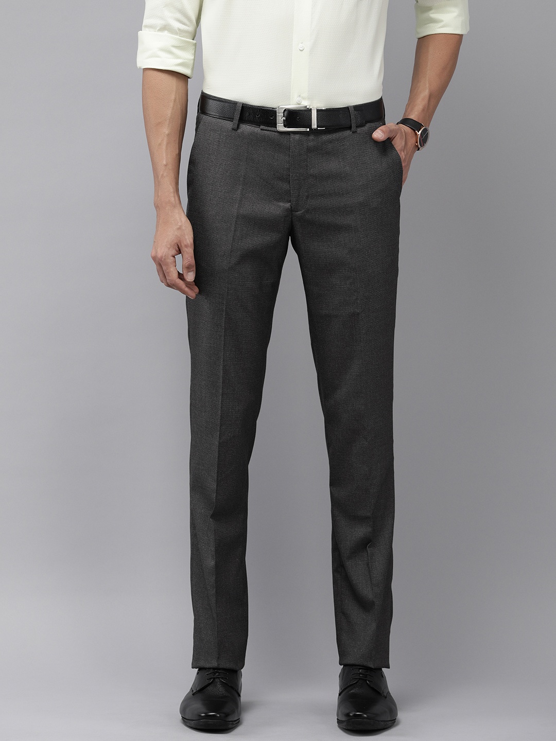 

Arrow Men Solid Tailored Trousers, Grey