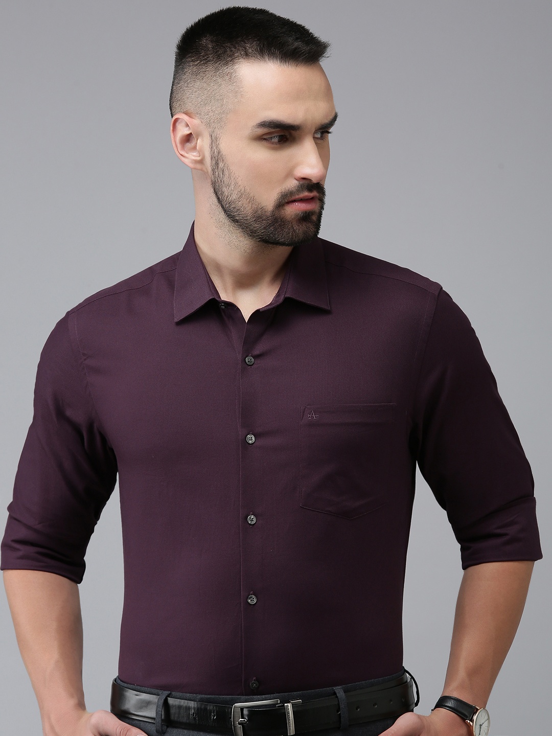 

Arrow Pure Cotton Original Slim Fit Opaque Formal Shirt, Purple