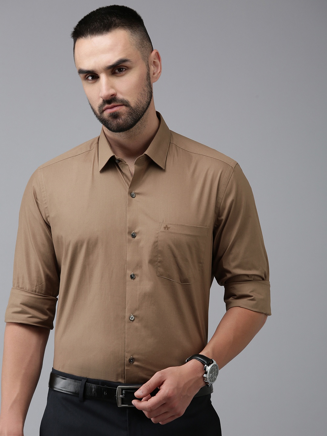 

Arrow Pure Cotton Original Slim Fit Opaque Formal Shirt, Brown