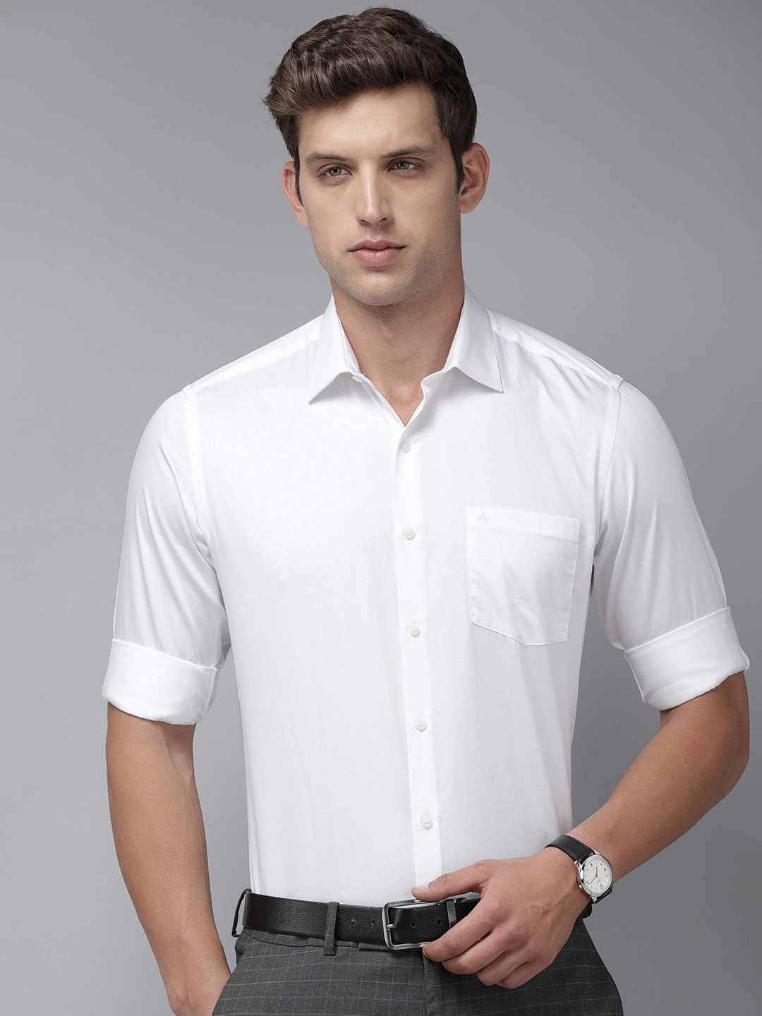 

Arrow Solid Manhattan Slim Fit Pure Cotton Formal Shirt, White