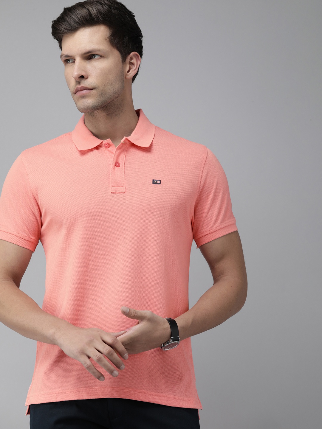 

Arrow Polo Collar T-shirt, Pink