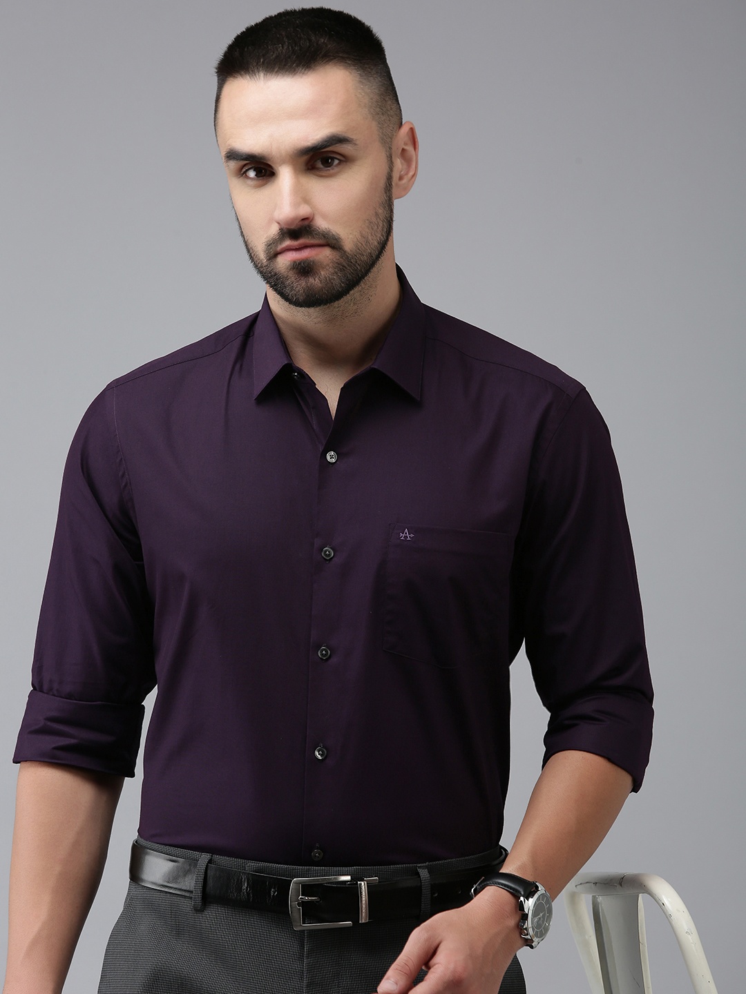 

Arrow Pure Cotton Original Slim Fit Opaque Formal Shirt, Purple