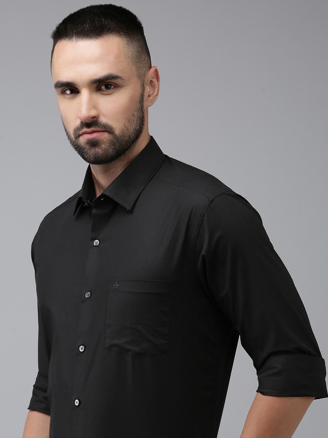 

Arrow Men Original Slim Fit Solid Pure Cotton Formal Shirt, Black