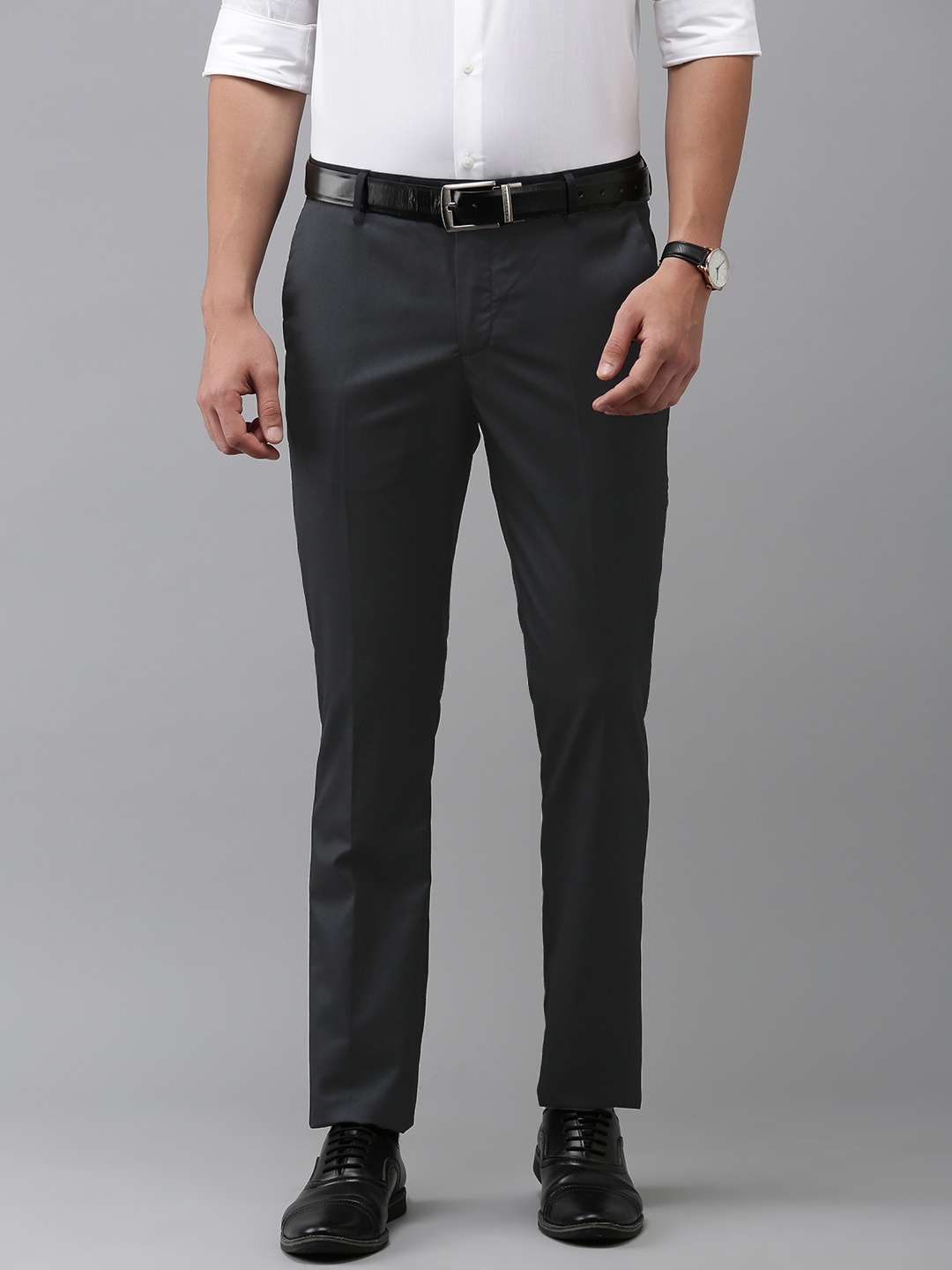 Arrow Men Tailored Formal Trousers, Navy blue