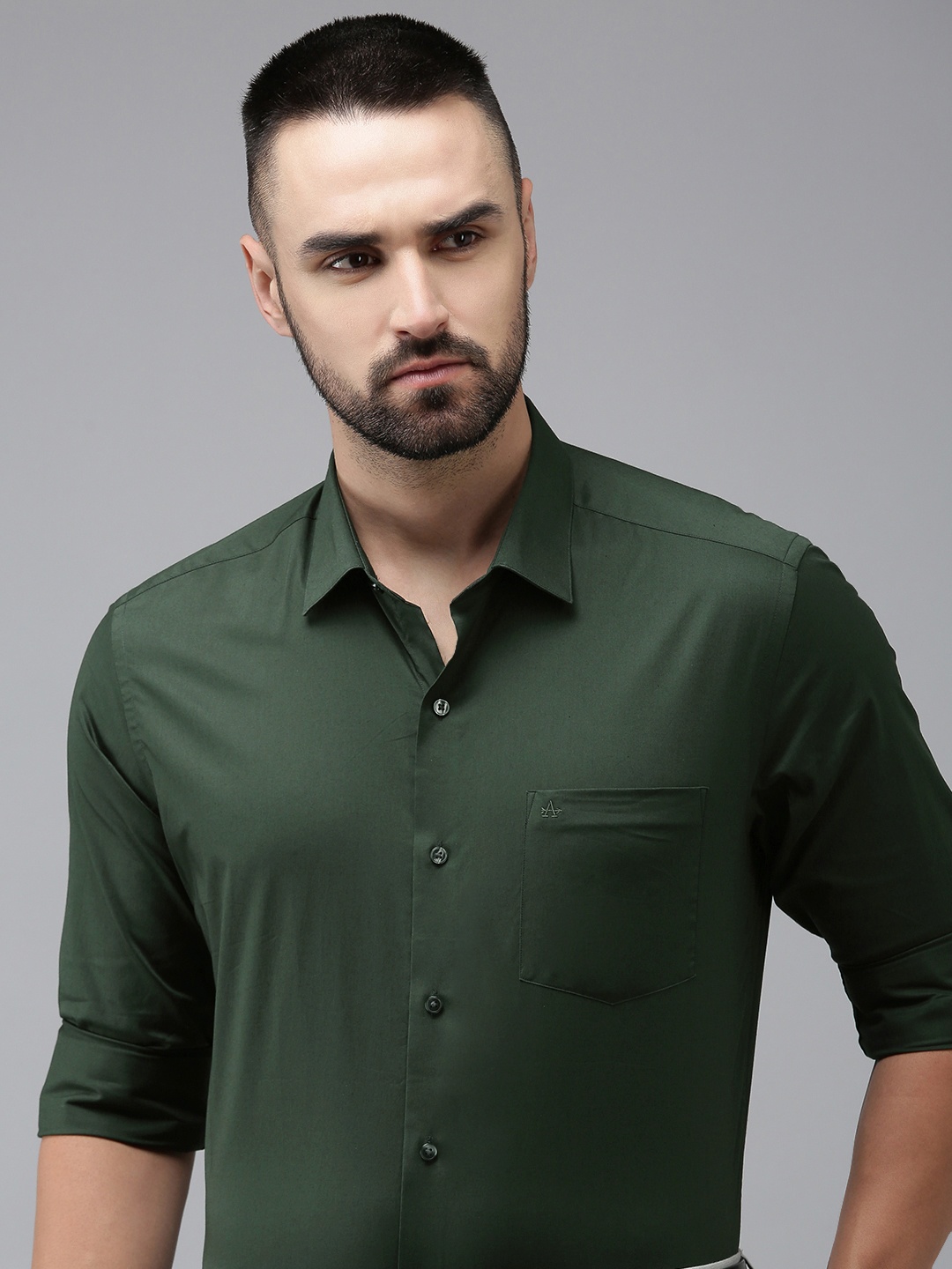 

Arrow Men Pure Cotton Original Slim Fit Formal Shirt, Green