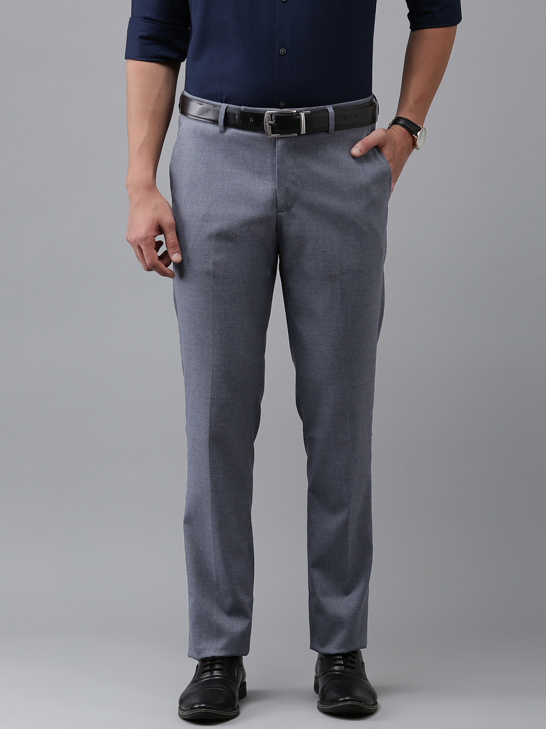 

Arrow Men Solid Regular Fit Tailored Formal Trousers, Grey
