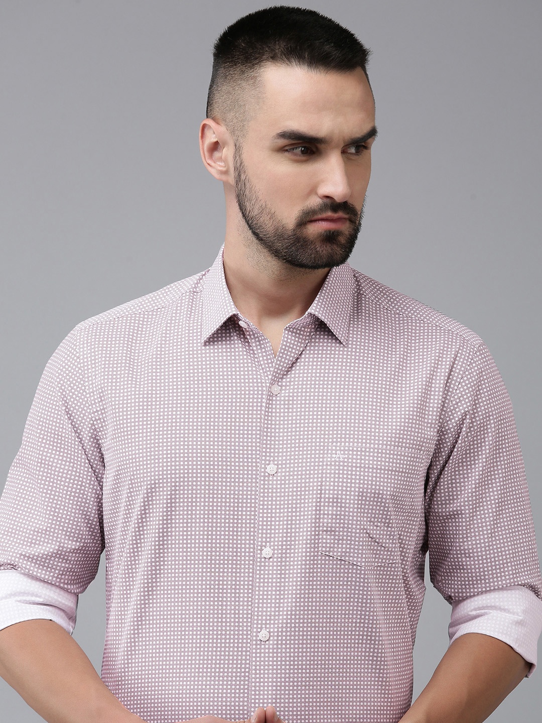 

Arrow Pure Cotton Manhattan Slim Fit Opaque Printed Formal Shirt, Mauve