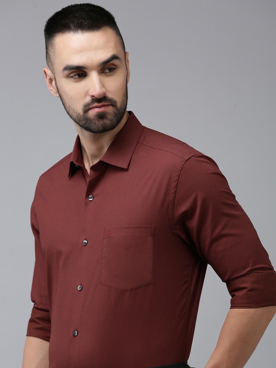 

Arrow Solid Manhattan Slim Fit Pure Cotton Formal Shirt, Maroon