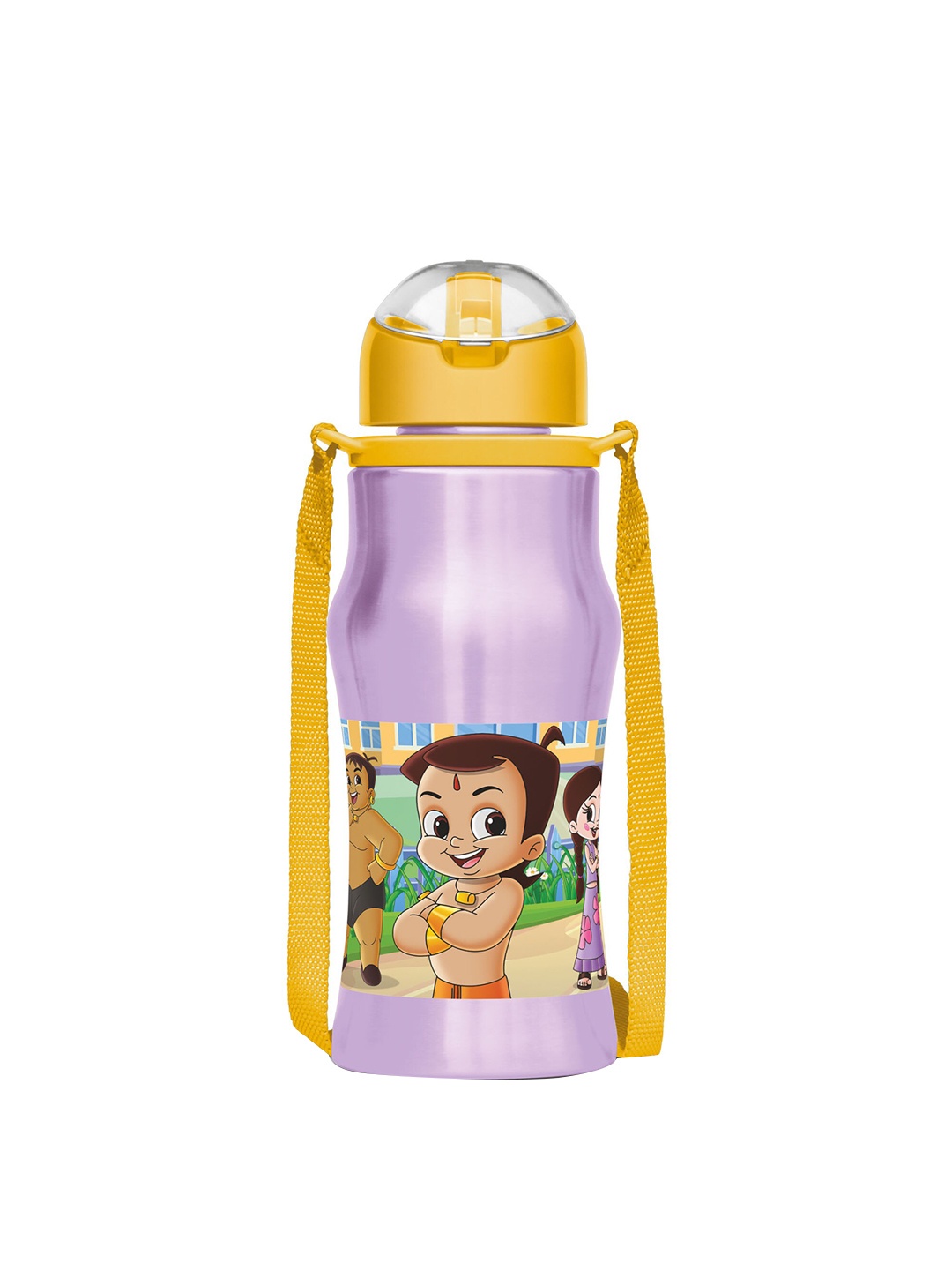 

Milton Sipmate 450 Purple & Yellow Chota Bheem Printed Single-Walled Water Bottle 416 ML