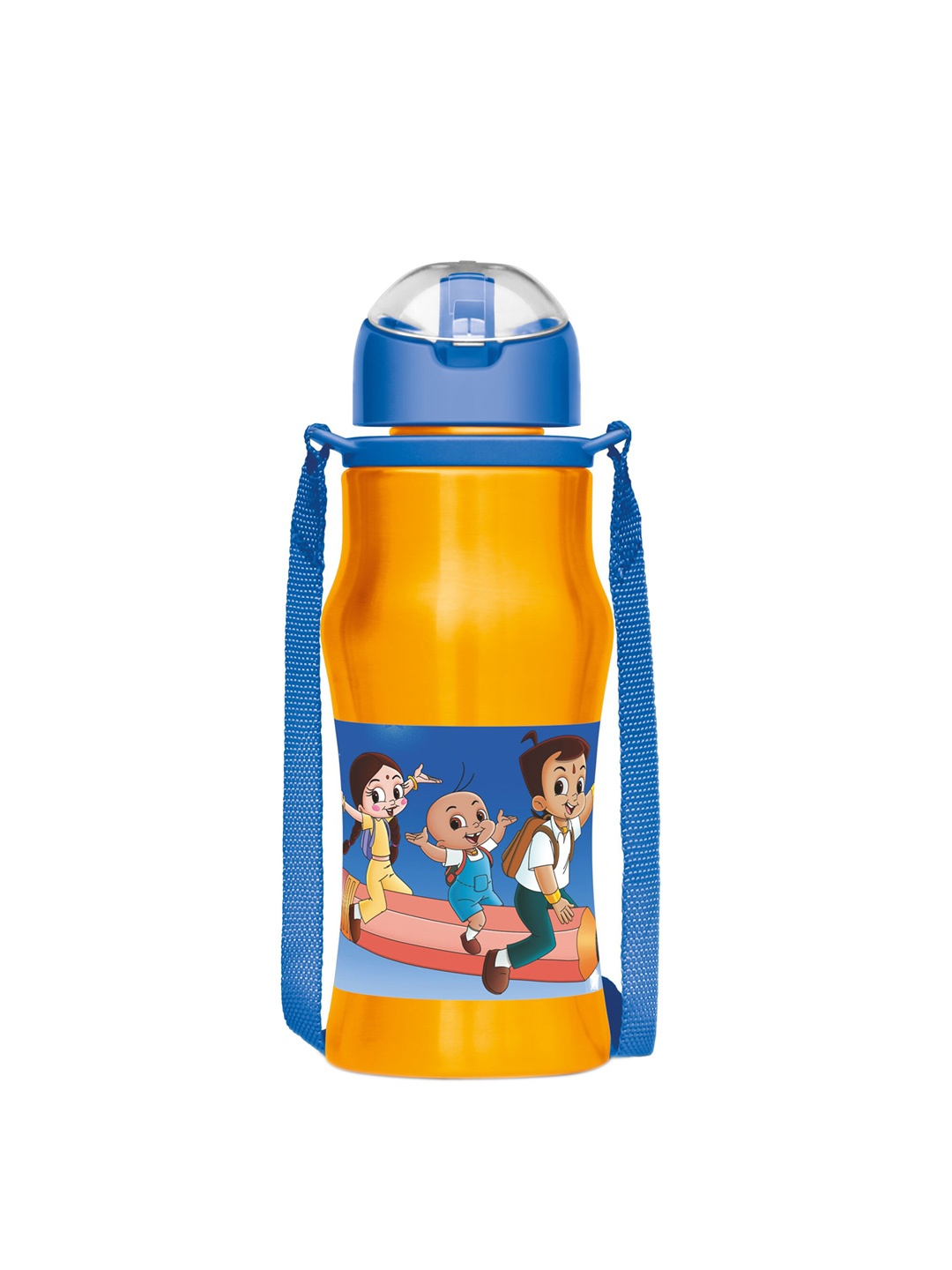 

Milton Kids Sipmate 450 Orange & Blue Chota Bheem Single Walled Water Bottle - 416 ML