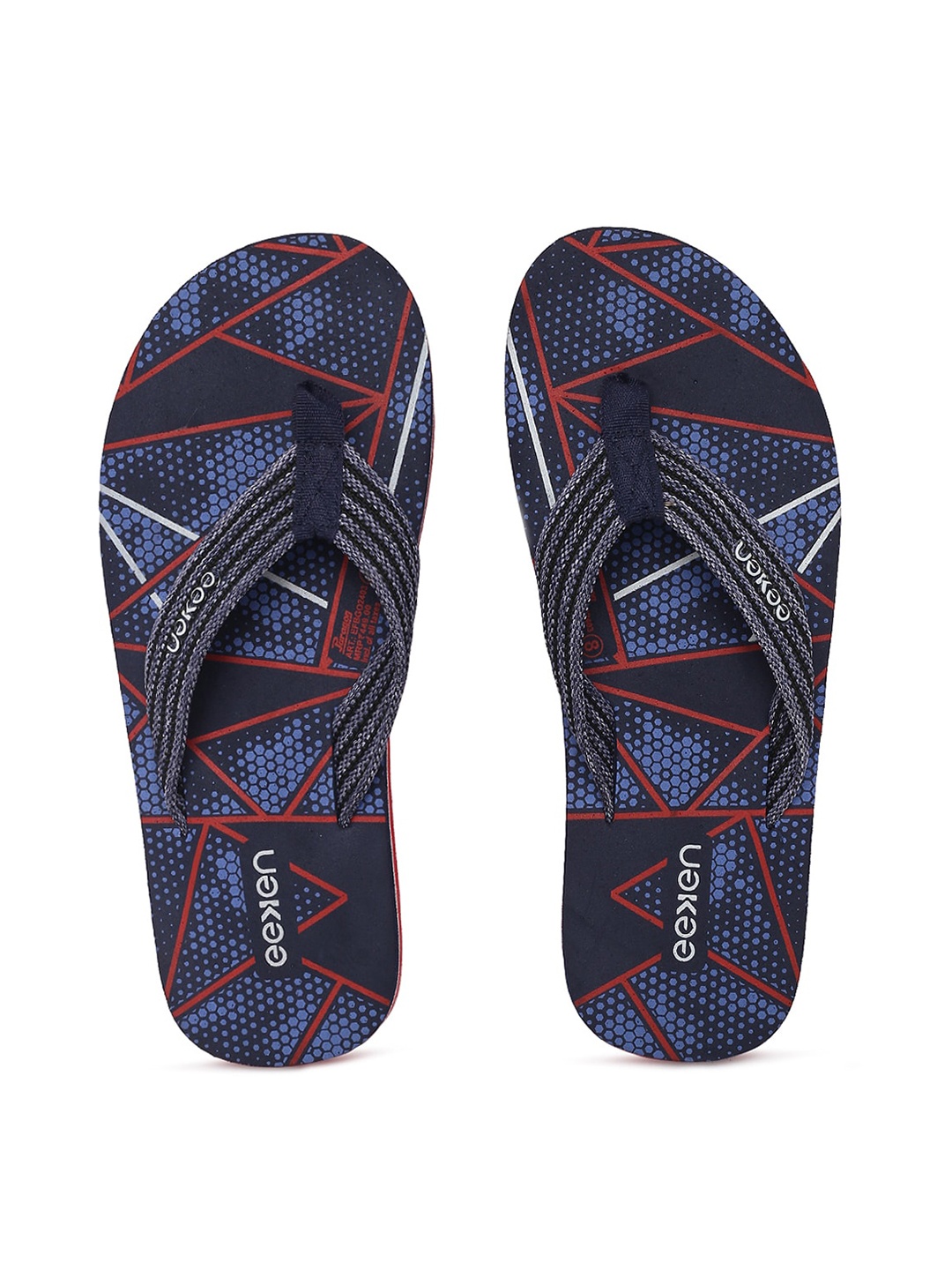 

Paragon Men Printed Lightweight Durable Thong Flip-Flops, Navy blue