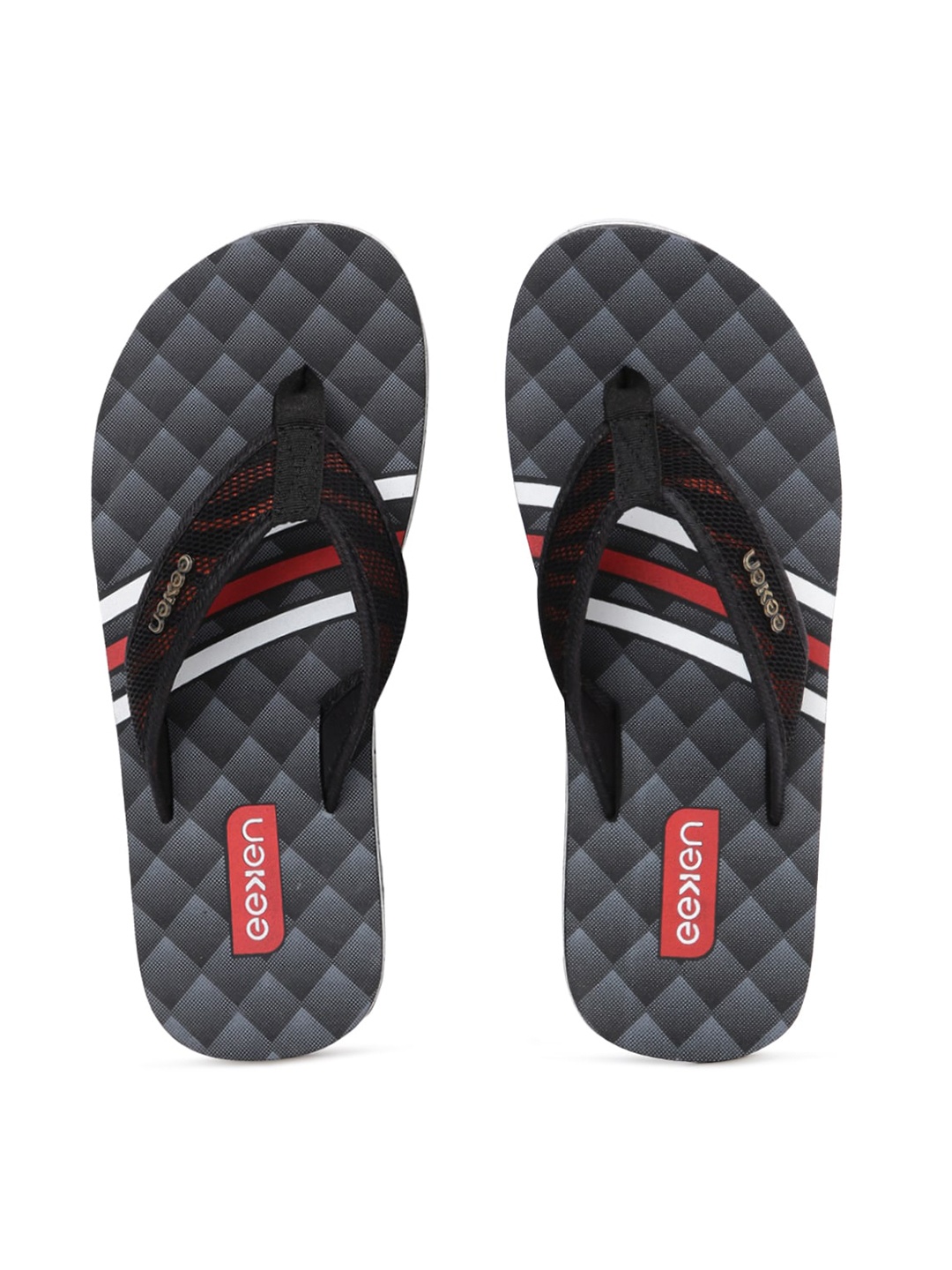 

Paragon Men Printed Lightweight Fabric Thong Flip-Flops, Black