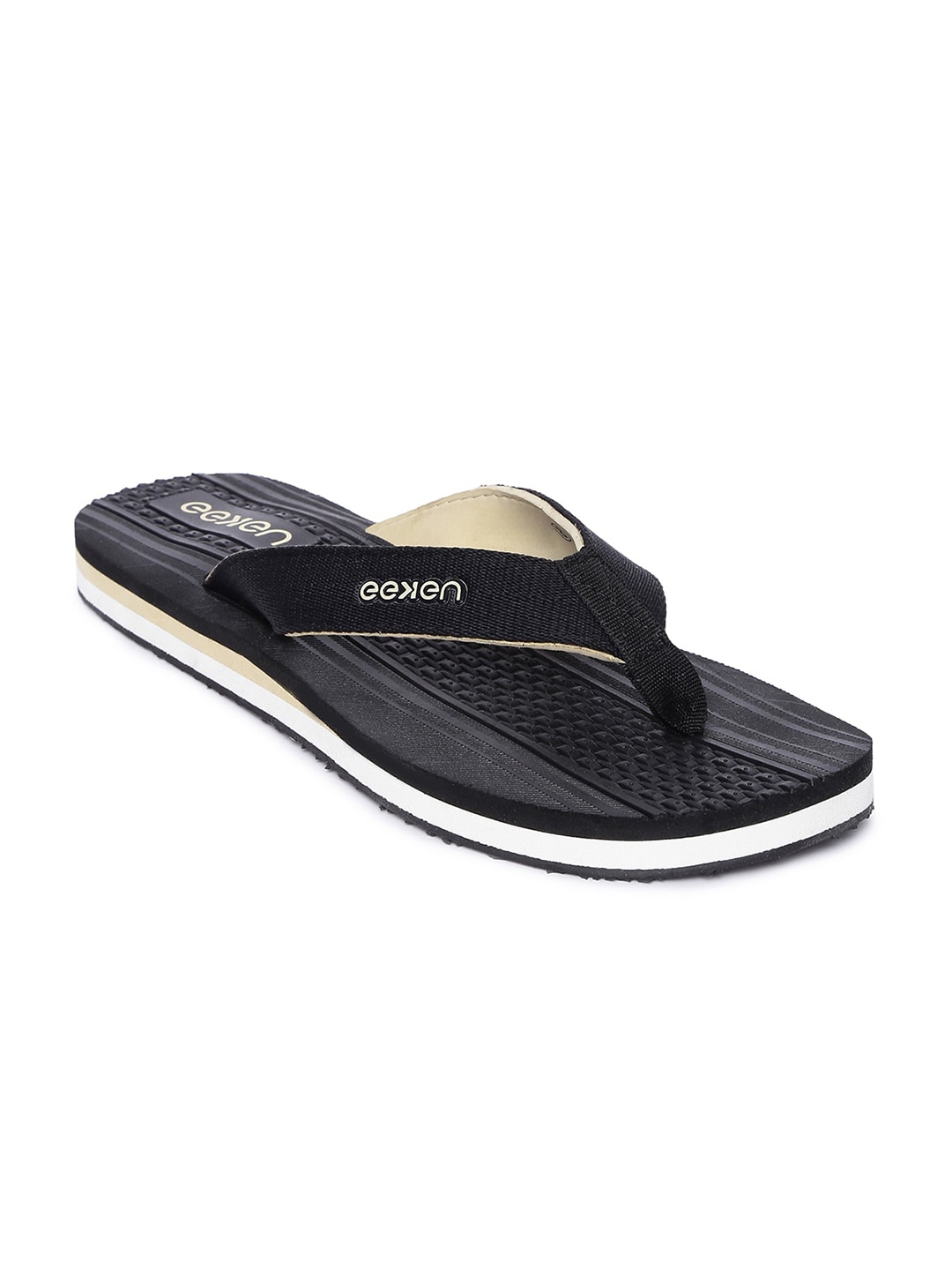 

Paragon Men Printed Lightweight Fabric Thong Flip-Flops, Black