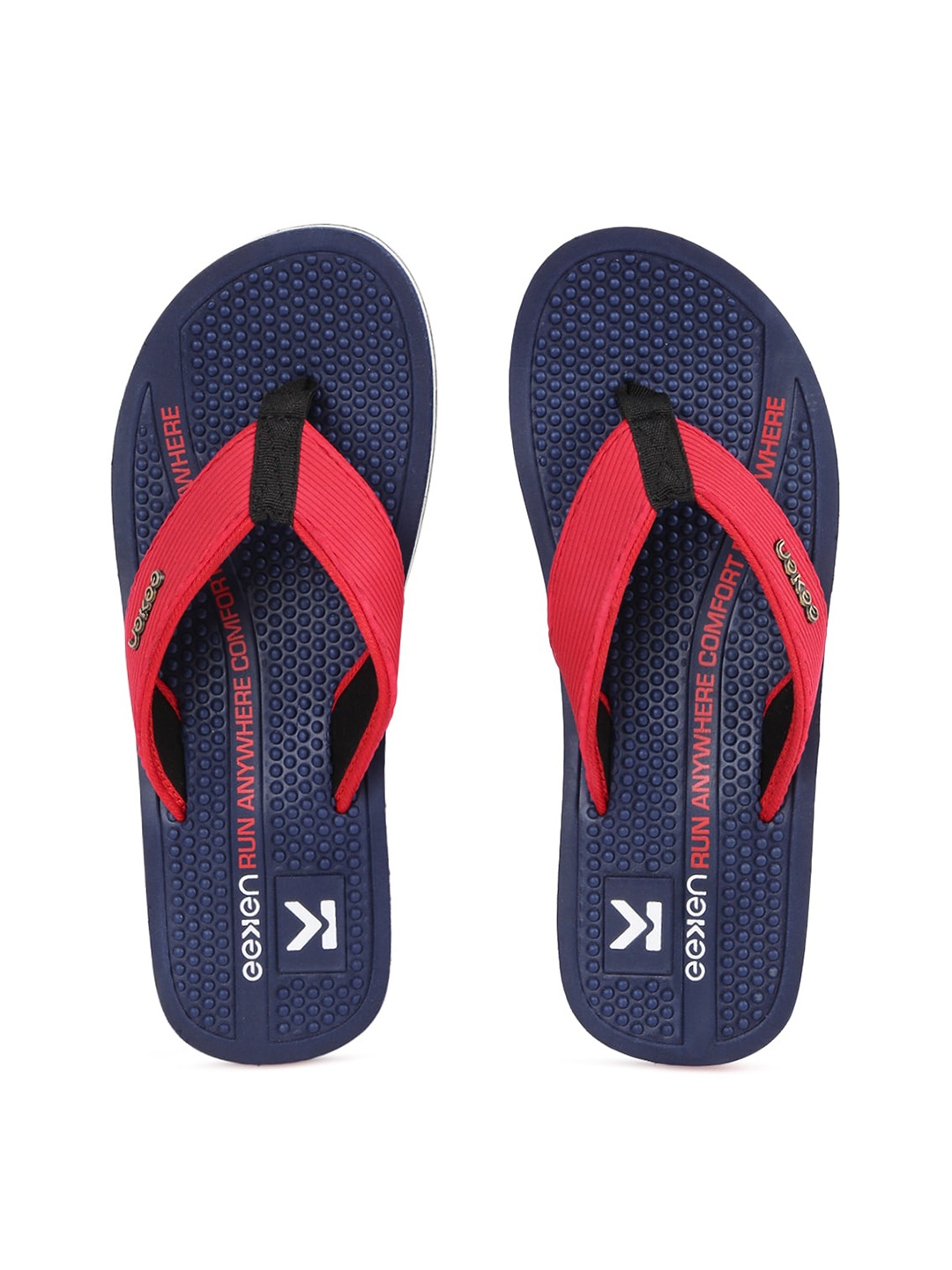 

Paragon Men Printed Fabric Lightweight Thong Flip-Flops, Navy blue