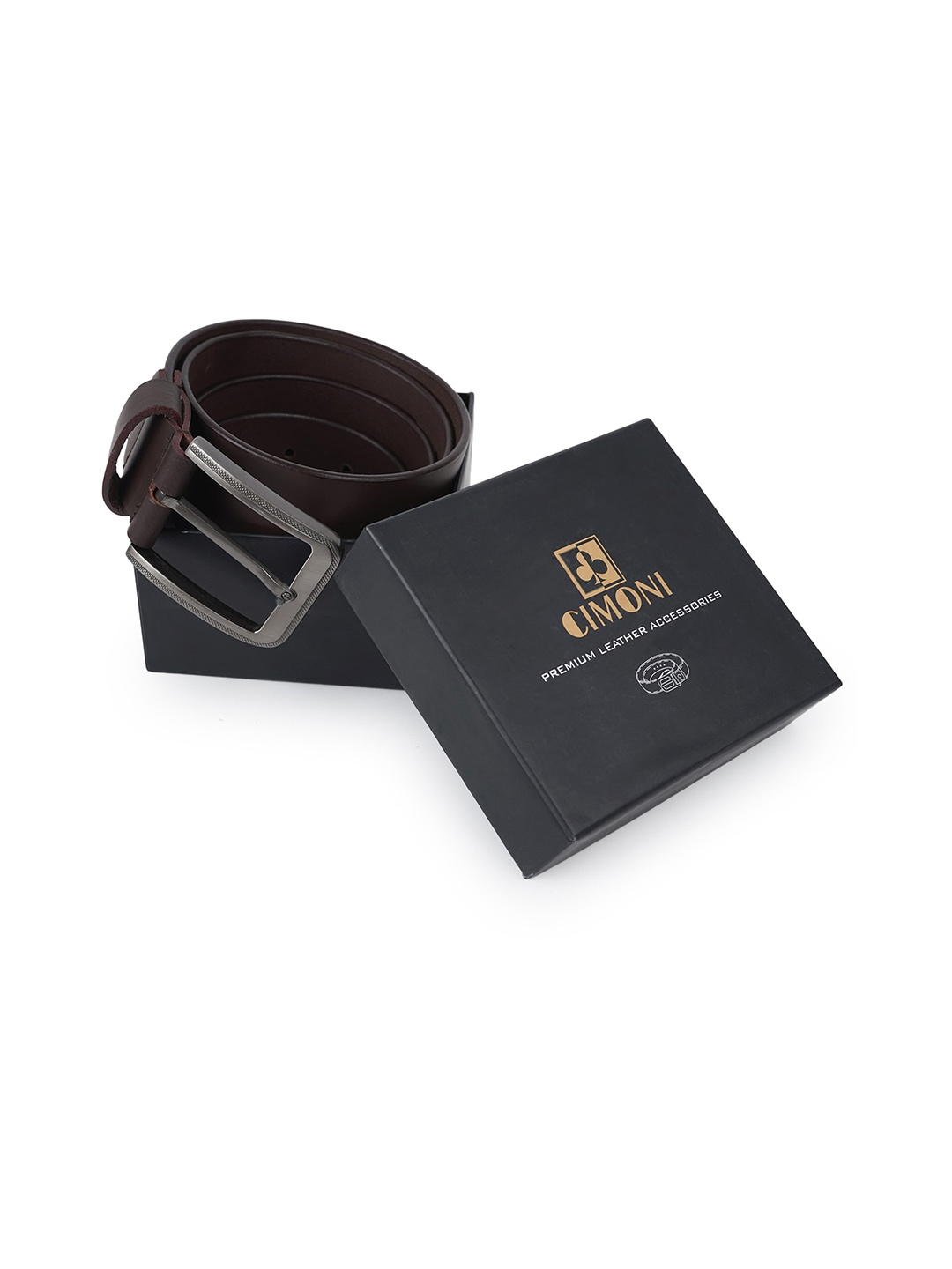 

CIMONI Men Leather Formal Belt, Brown