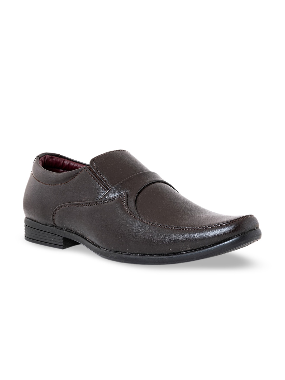 

Khadims Men Dunford Textured Formal Slip On Shoes, Brown