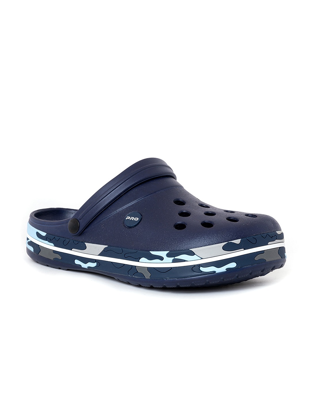 

Khadims Men Printed Rubber Washable Clogs, Navy blue