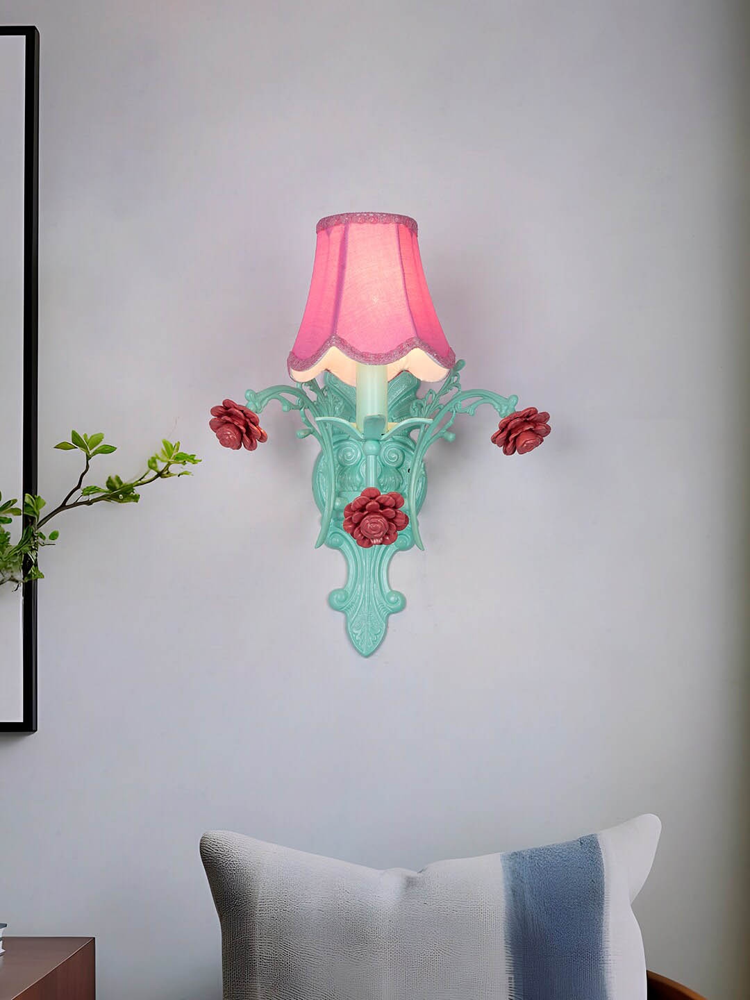 

Fos Lighting Green & Pink Flowers Wall Lamp