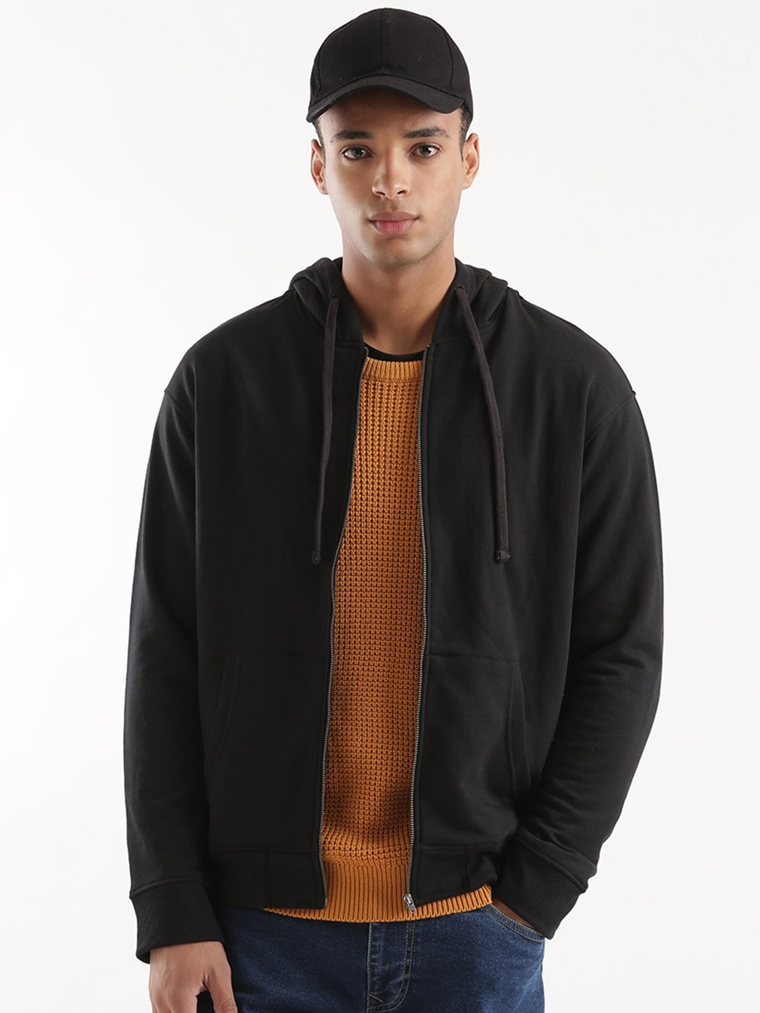 

WROGN Hooded Cotton Sweatshirt, Black