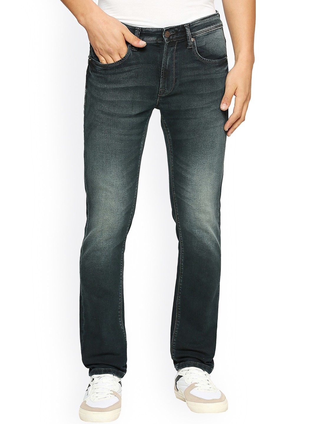 

Pepe Jeans Men Slim Fit Low-Rise Heavy Fade Stretchable Jeans, Blue