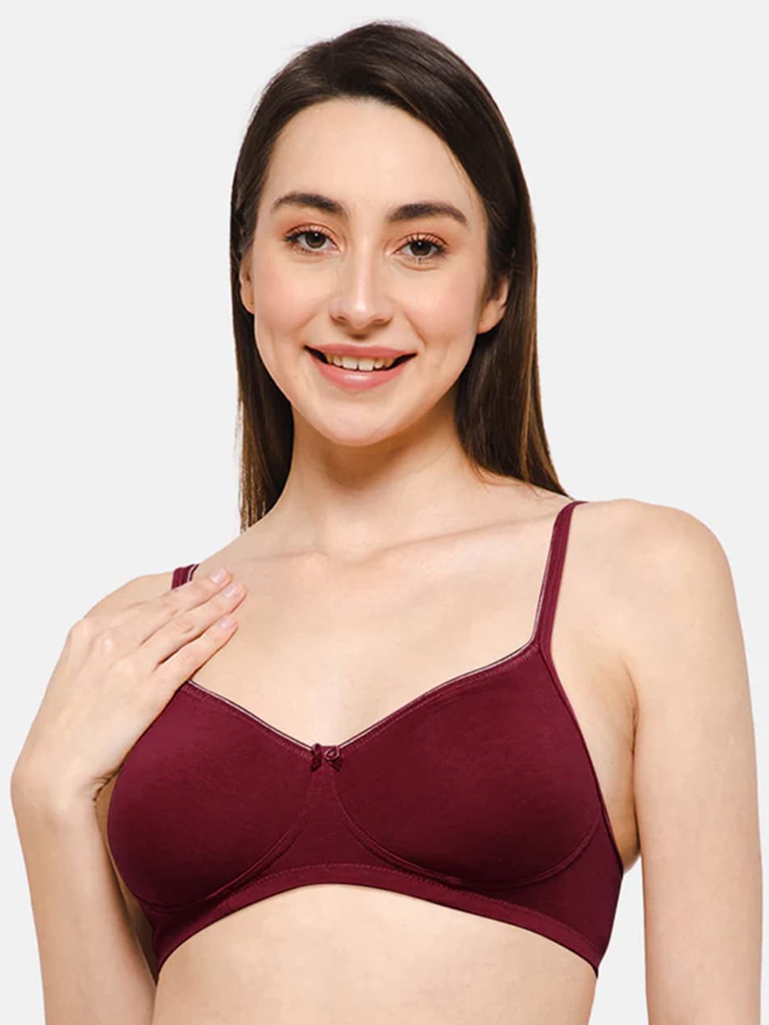 

intimacy LINGERIE Medium Coverage Cotton Everyday Bra With All Day Comfort, Maroon