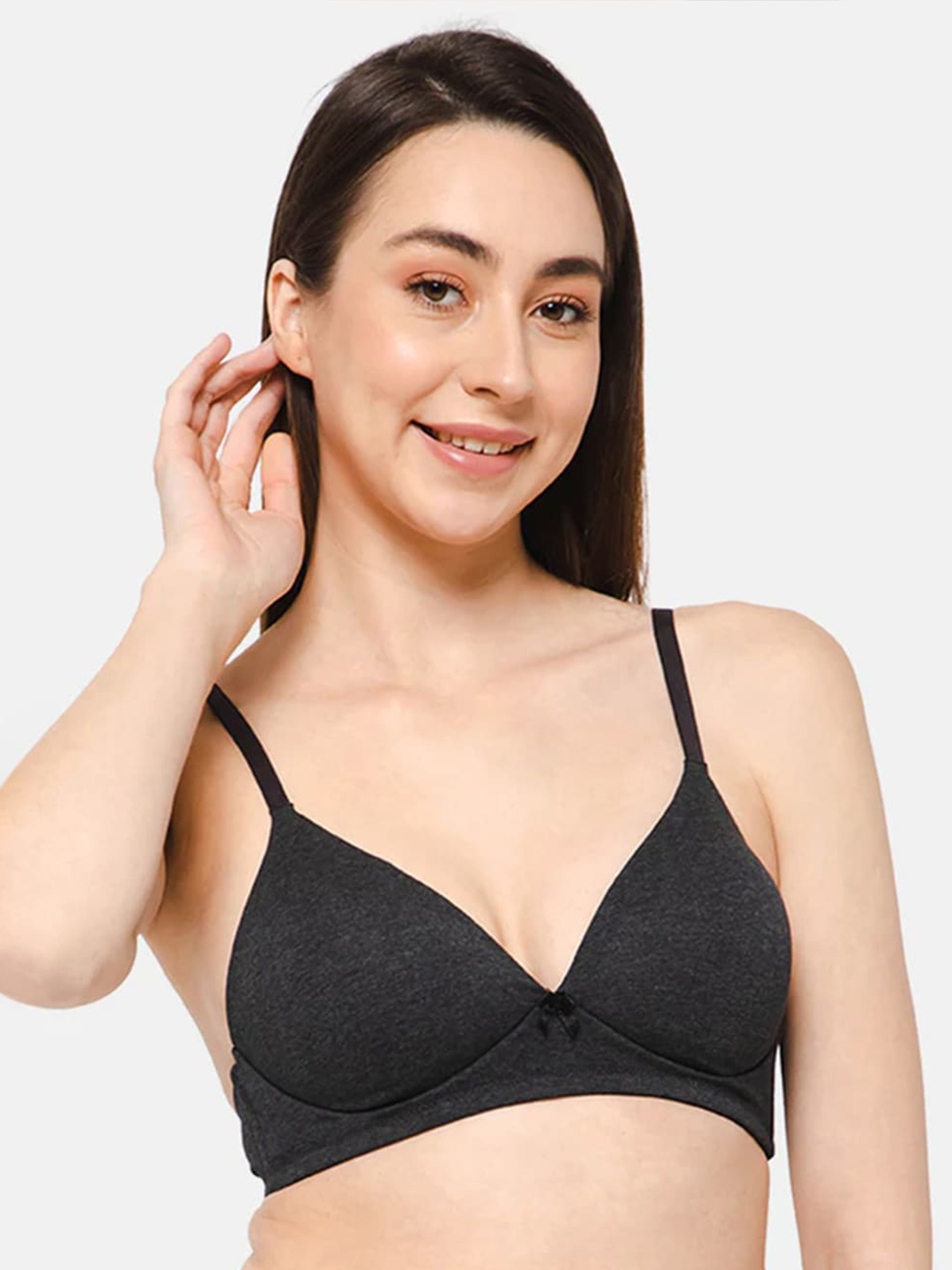 

intimacy LINGERIE Half Coverage Lightly Padded Cotton Everyday Bra With All Day Comfort, Black