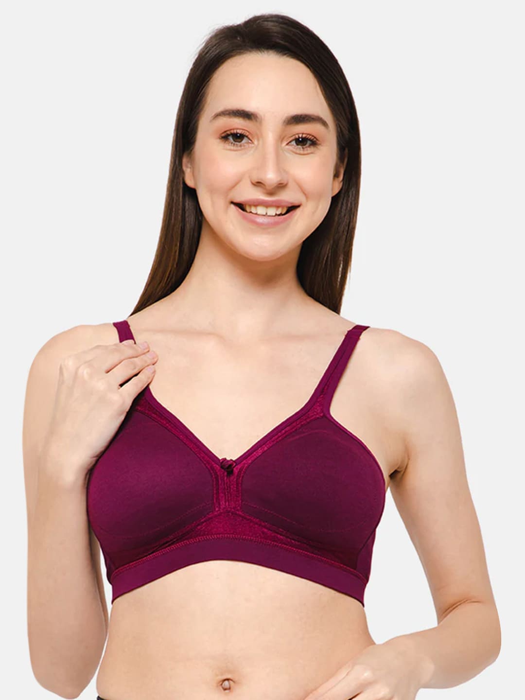 

intimacy LINGERIE Cotton Everyday Bra - Full Coverage, Burgundy