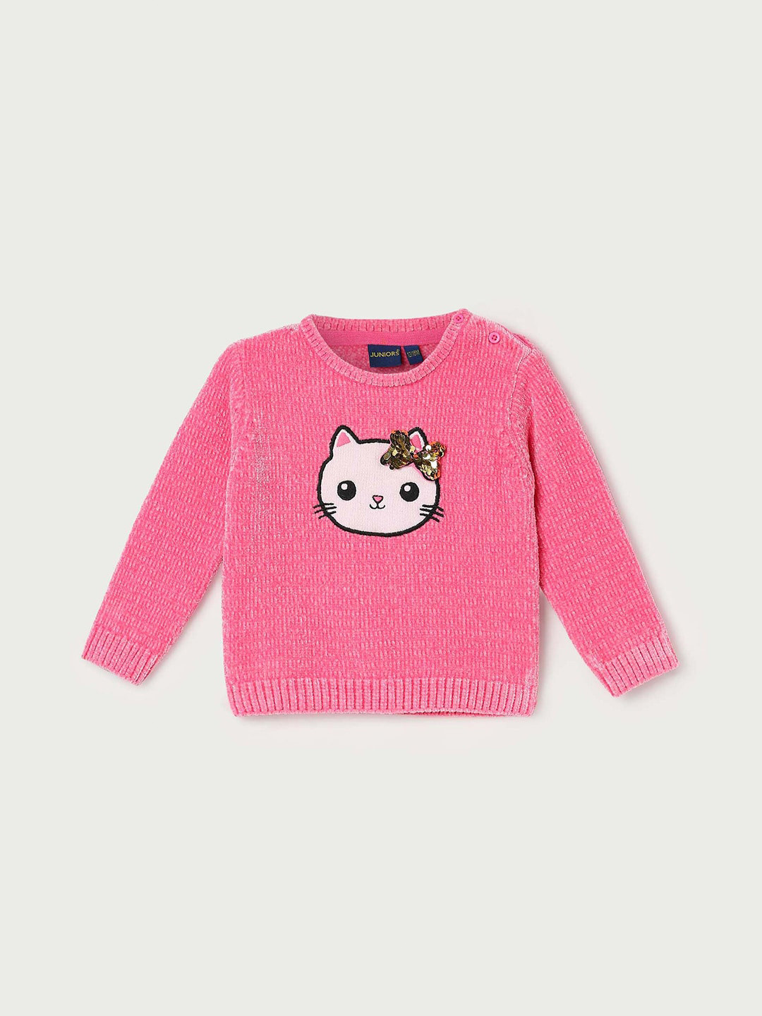 

Juniors by Lifestyle Ribbed Round Neck Pullover, Pink