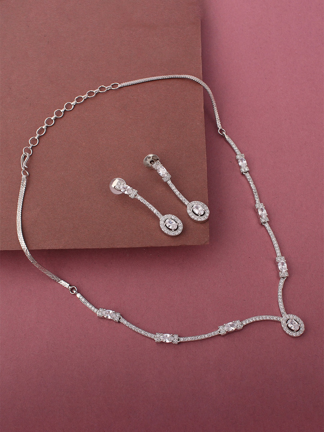 

Mirana Rhodium-Plated Jewellery Set, Silver