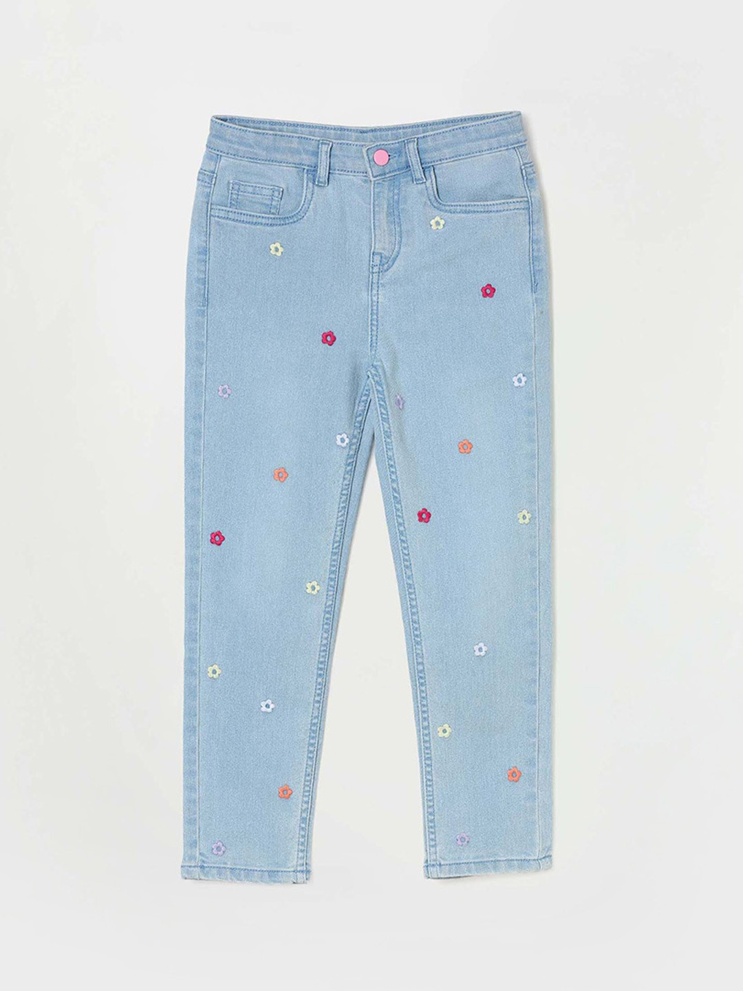 

Fame Forever by Lifestyle Girls Embroidered Clean Look Light Fade Stretchable Jeans, Blue
