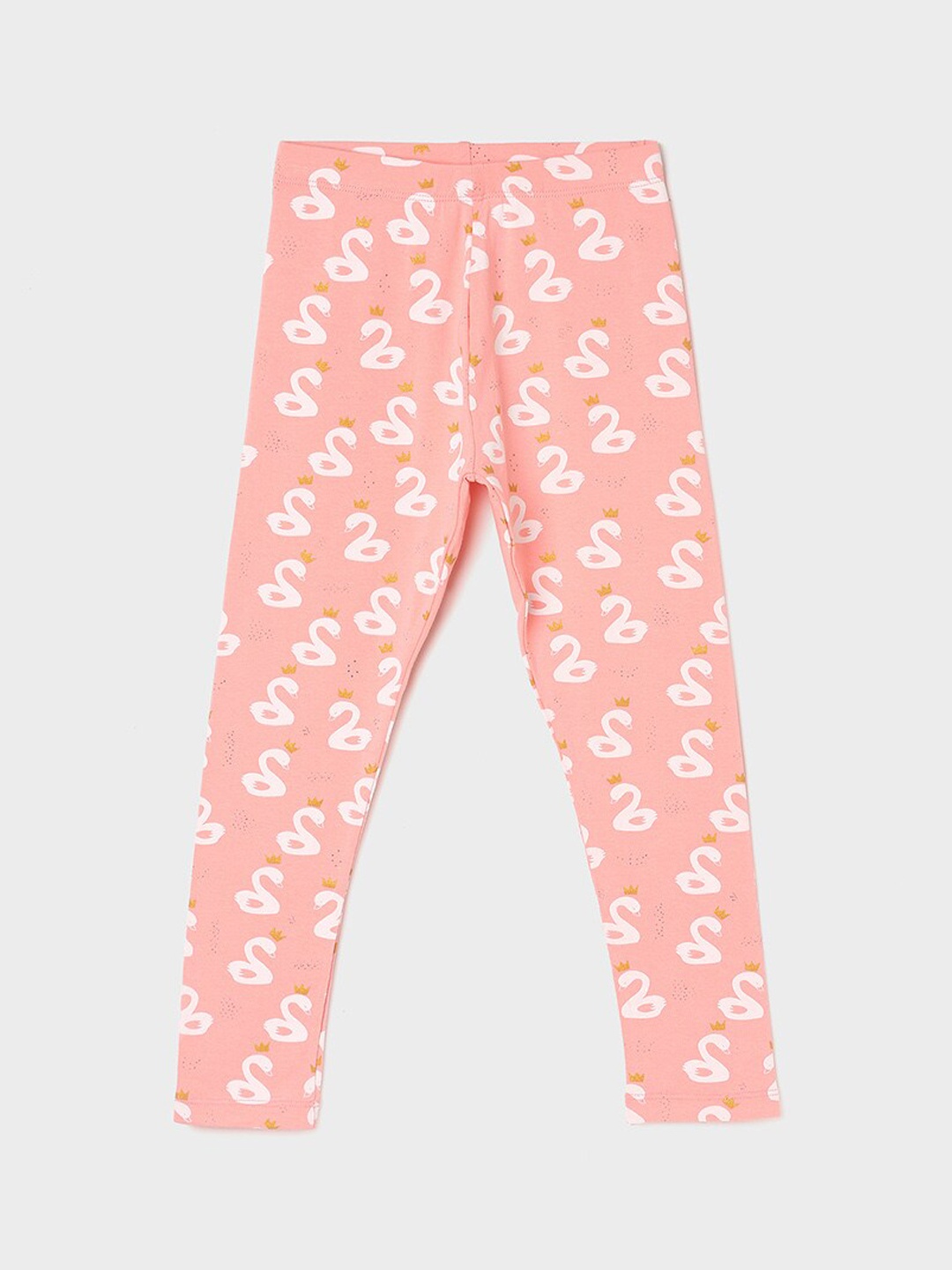 

Fame Forever by Lifestyle Girls Printed Pure Cotton Leggings, Peach