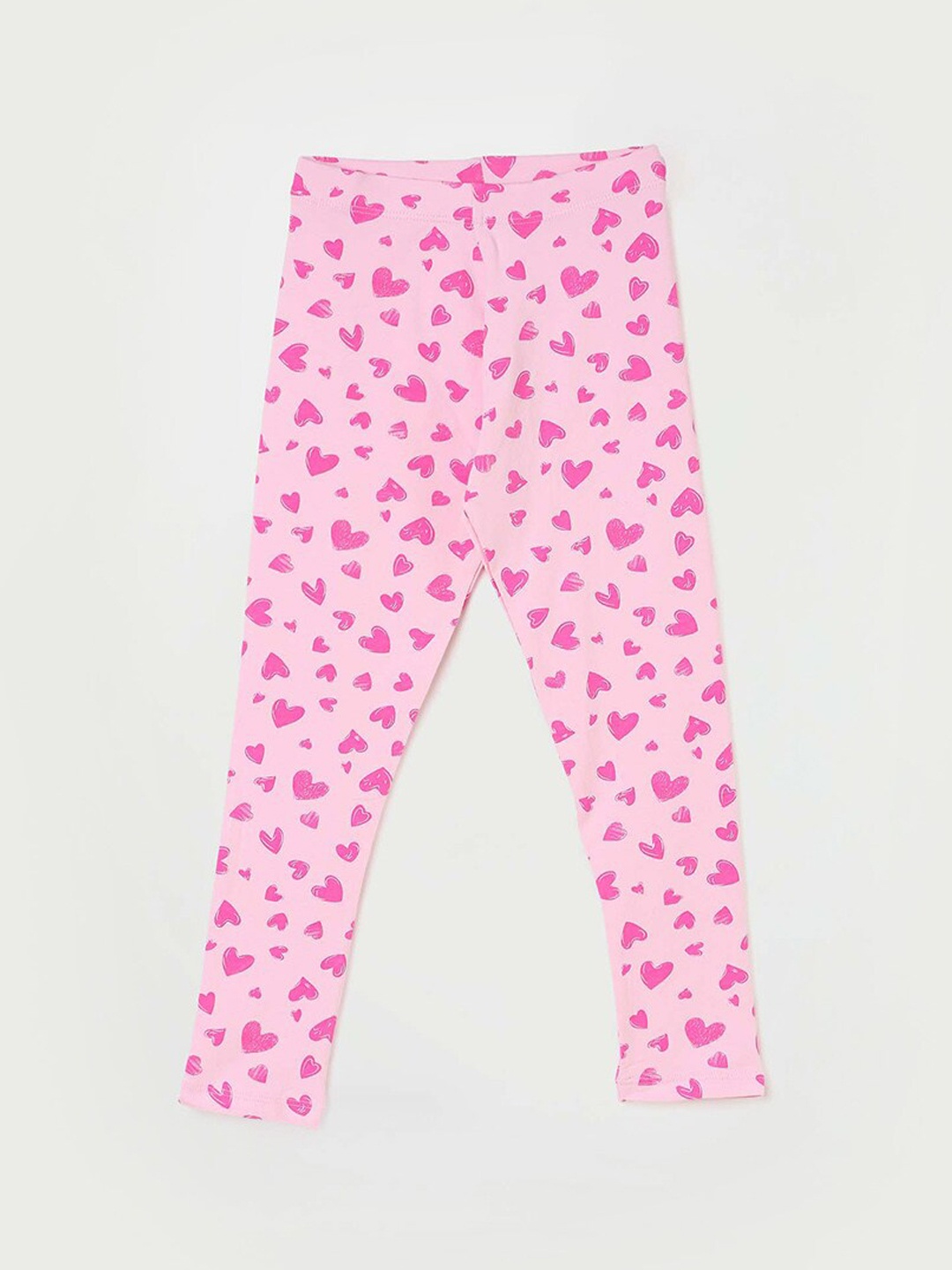 

Fame Forever by Lifestyle Conversational Printed Ankle Length Leggings, Pink