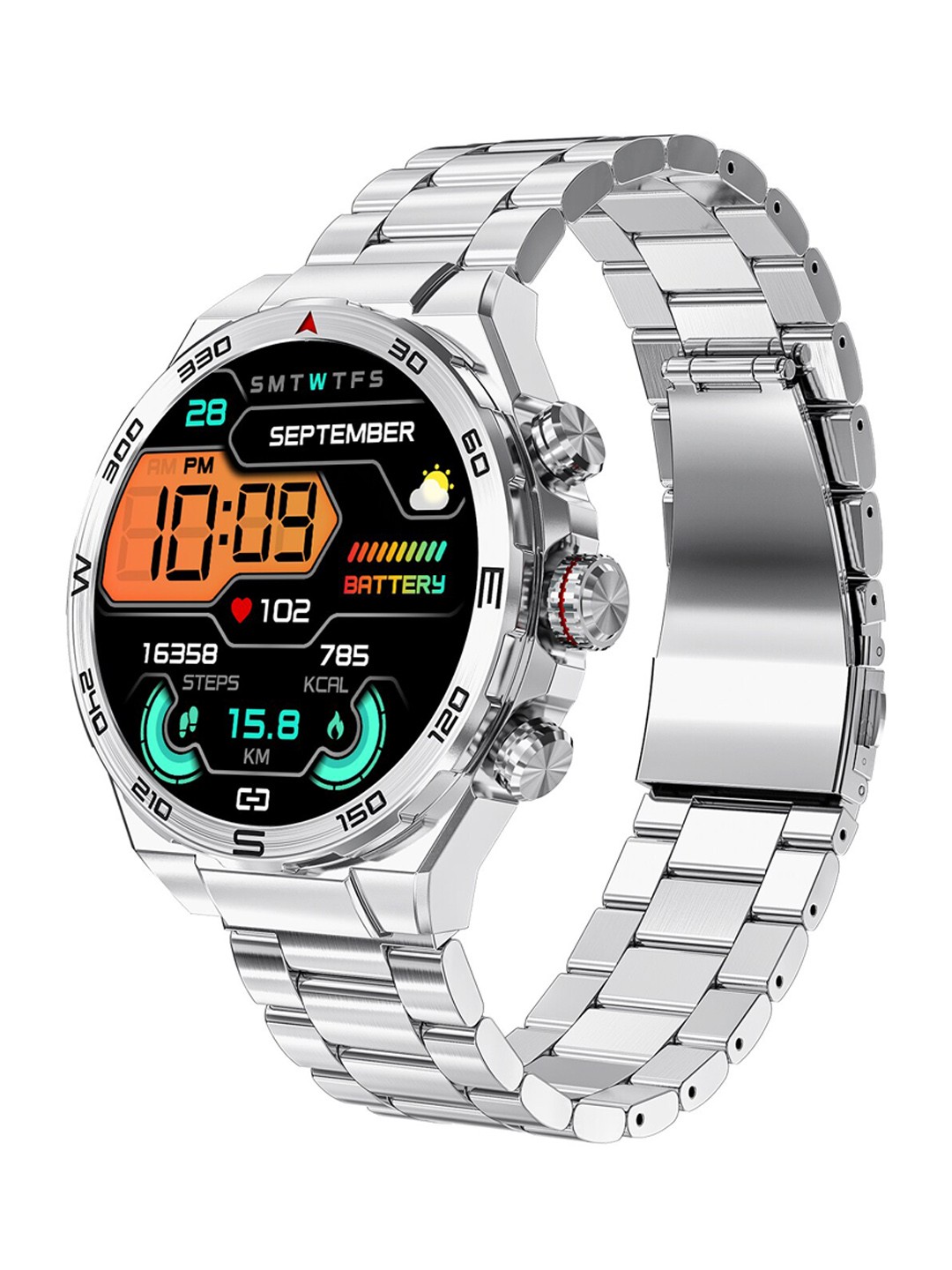 

GIZMORE Ikon Luxe Smart Watch, Silver