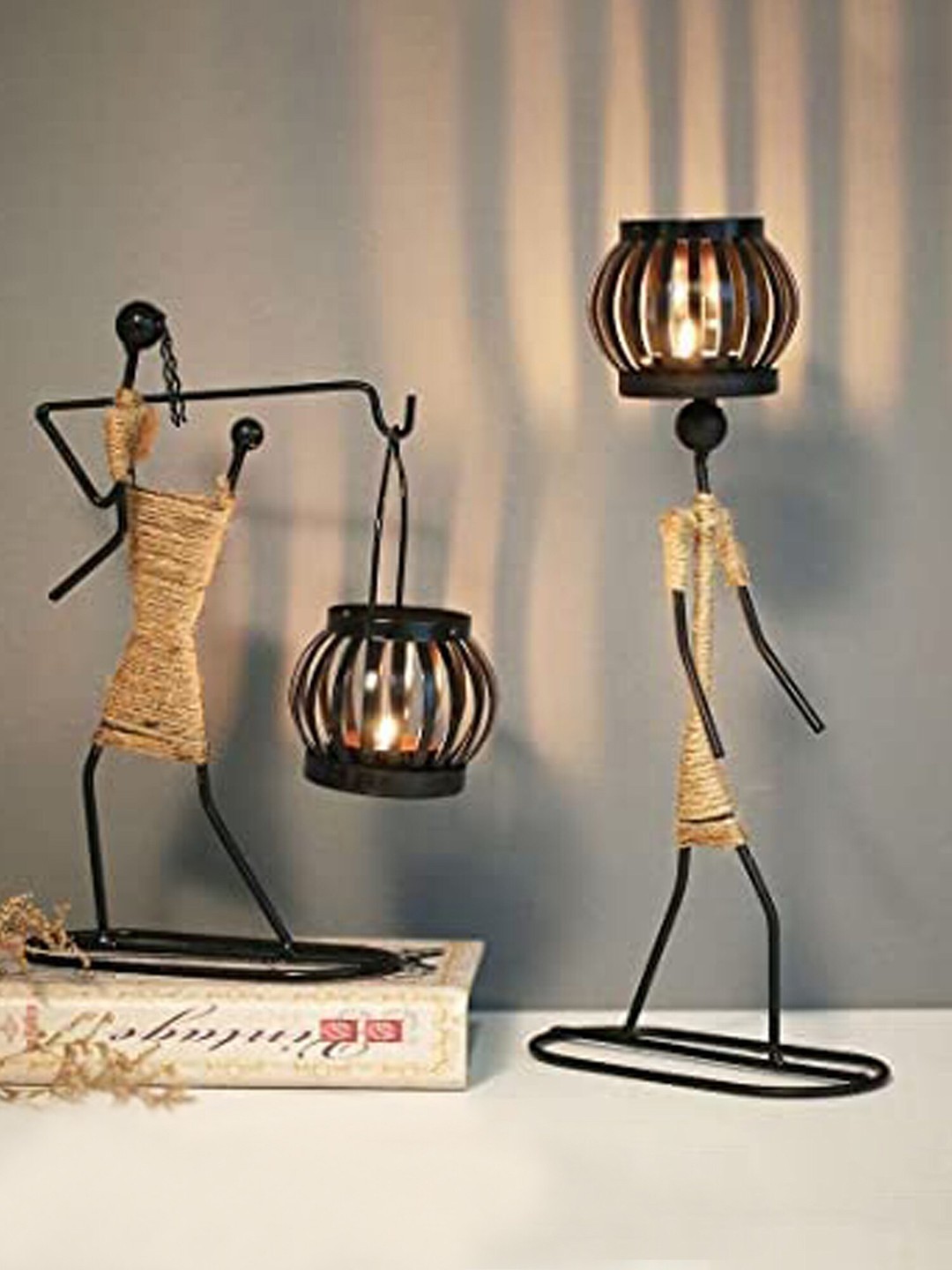 

The Purple Tree Black Tribal Art Tealight Candle Holder