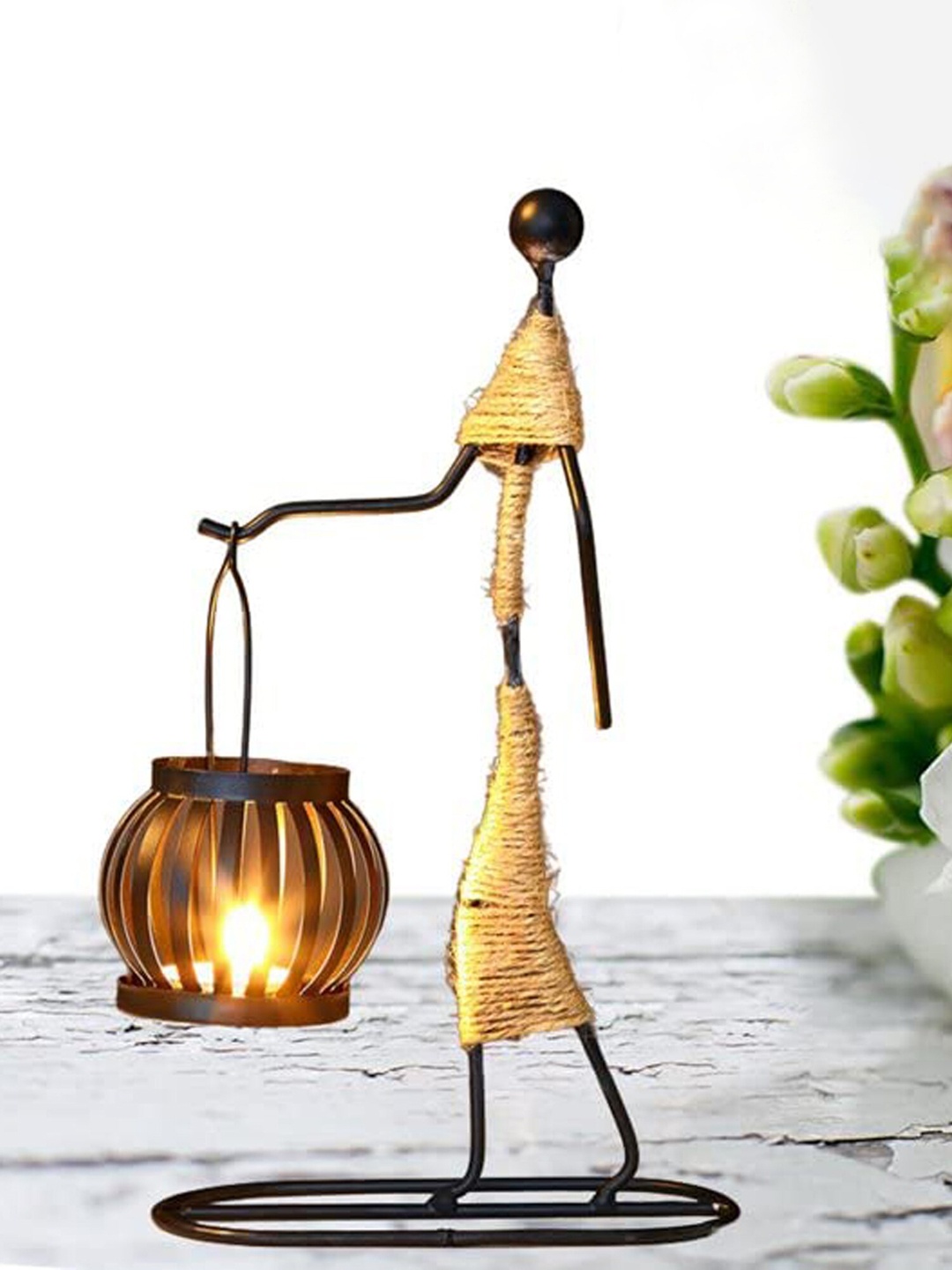 

The Purple Tree Black Tribal Art Tealight Candle Holder