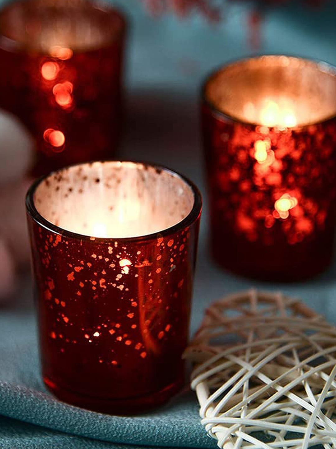 

The Purple Tree Red 6 Pieces Glass Tealight Candle Holders