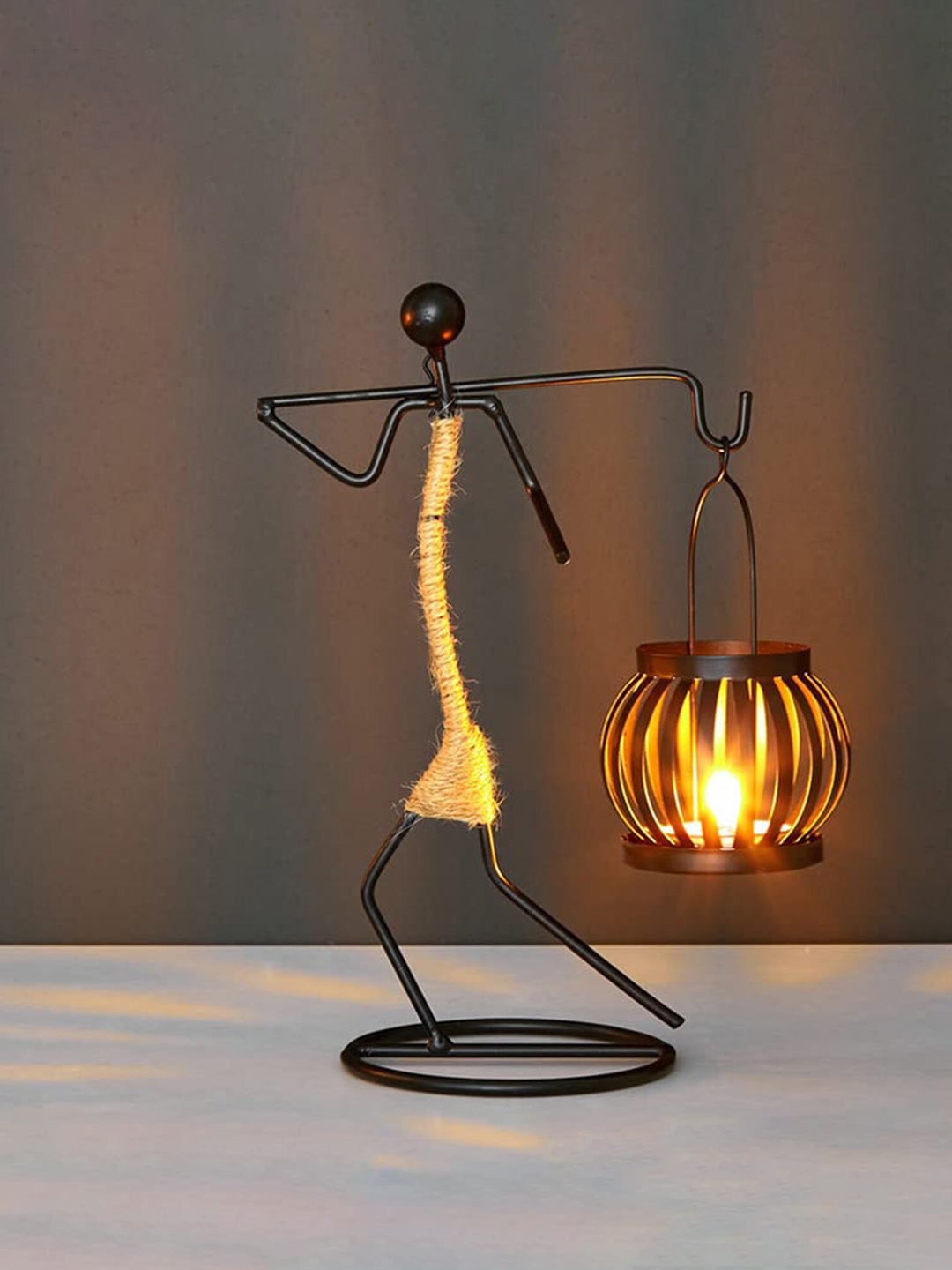 

The Purple Tree Black Metal Tealight Candle Holder