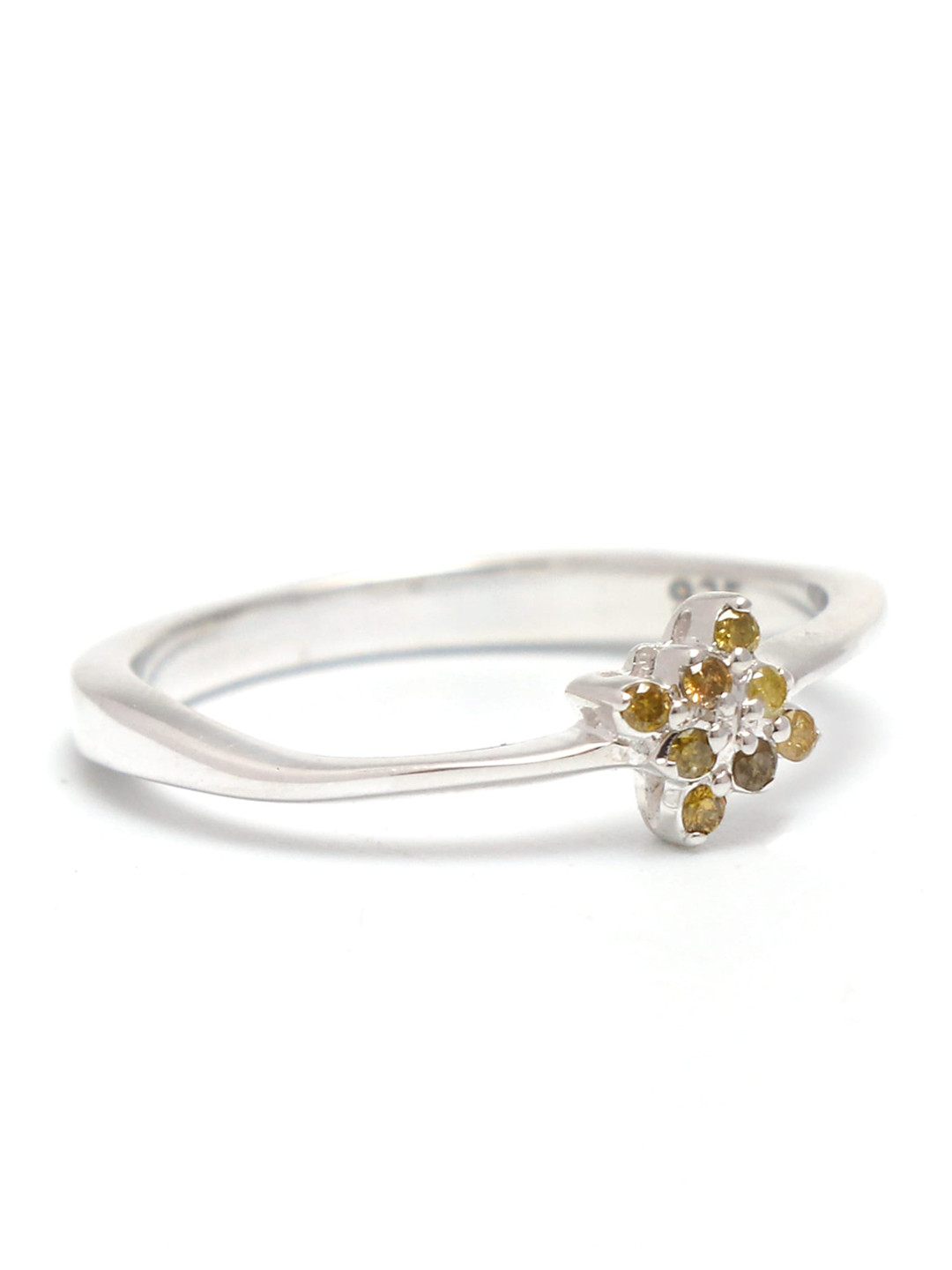 

HIFLYER JEWELS Sterling Silver Stone-Studded Finger Ring, Yellow
