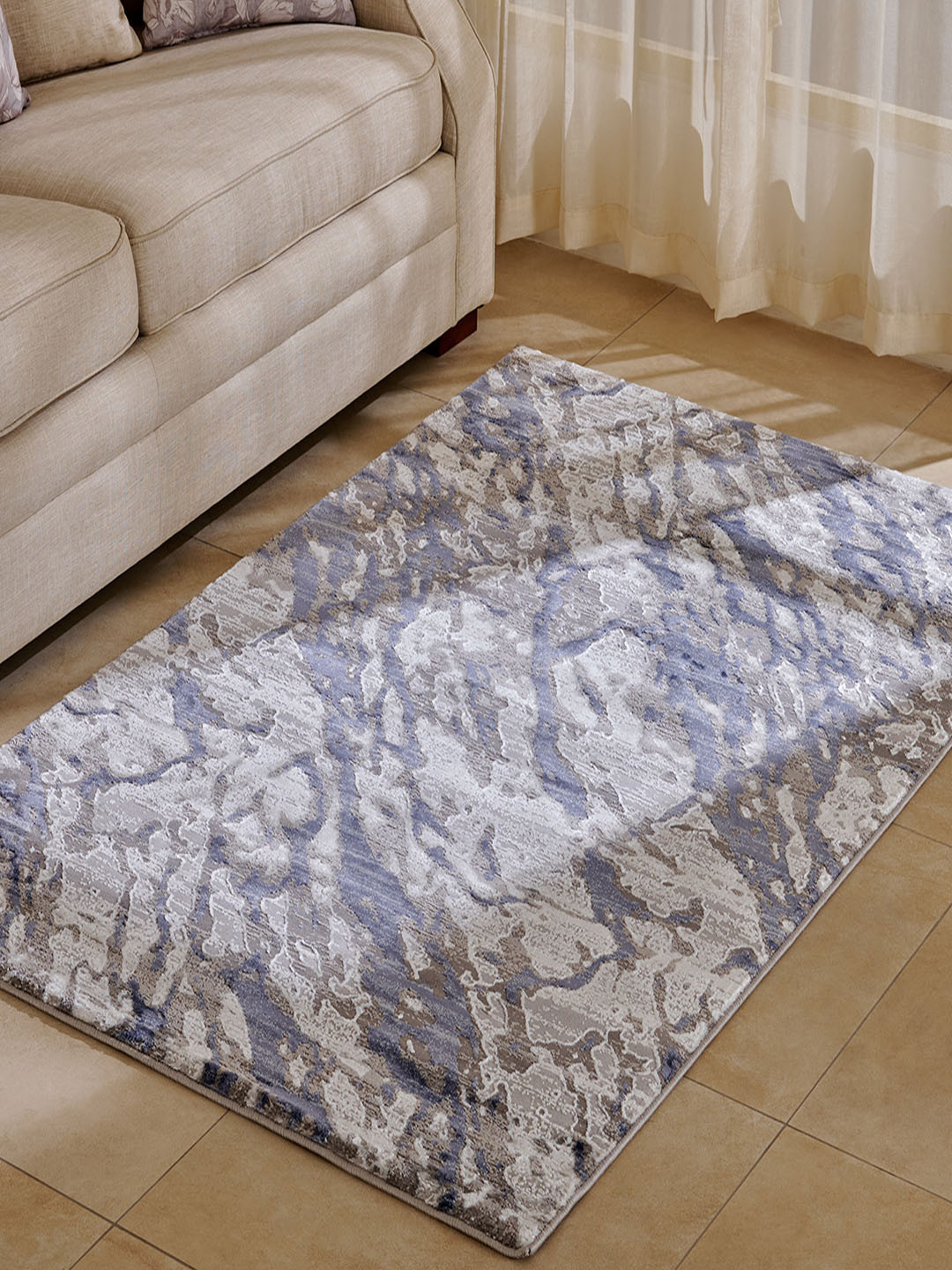 

Home Centre Fiesta Saidi Blue Woven Anti-Slip Carpet