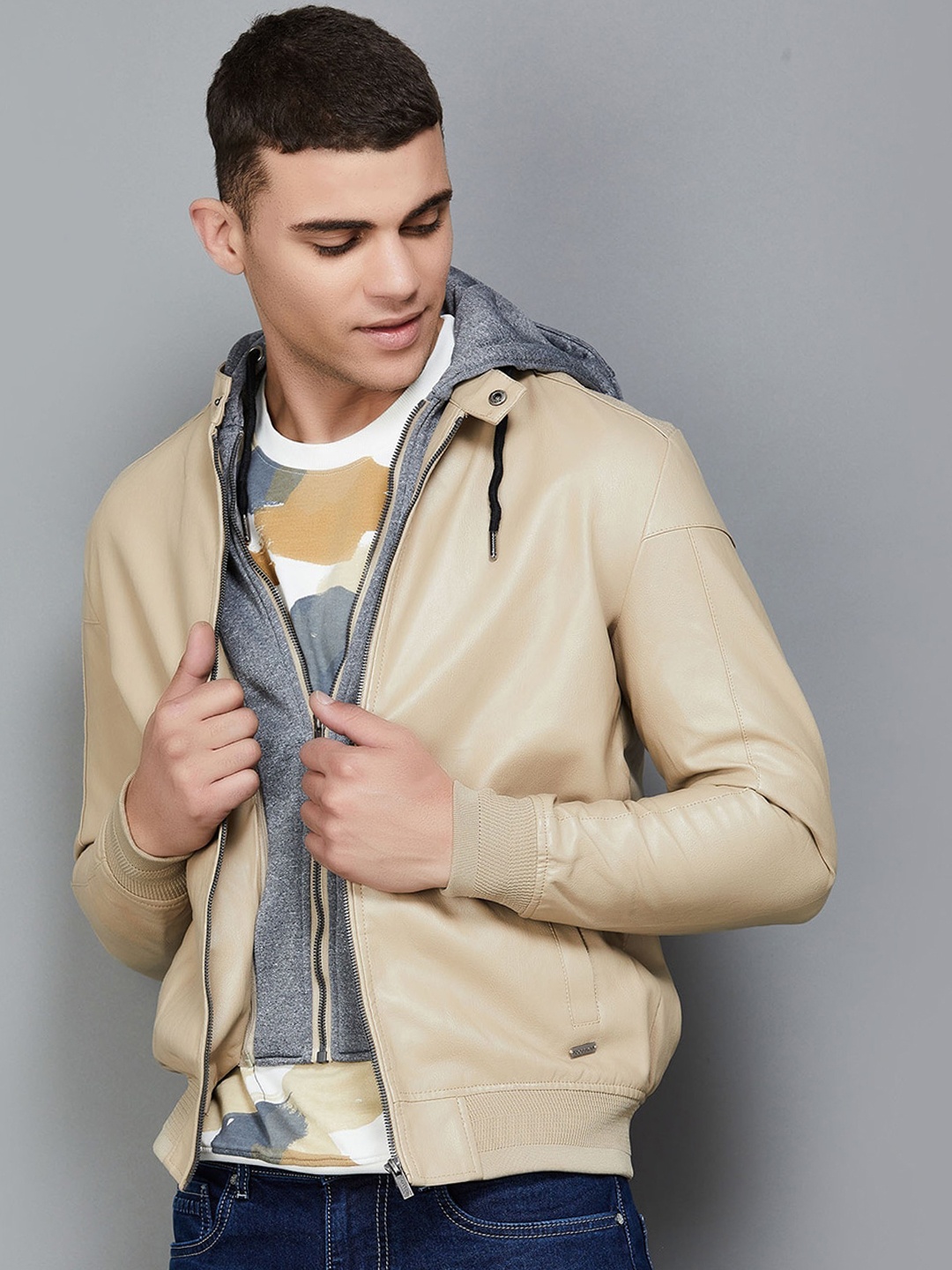 

Bossini Hooded Bomber Jacket, Beige